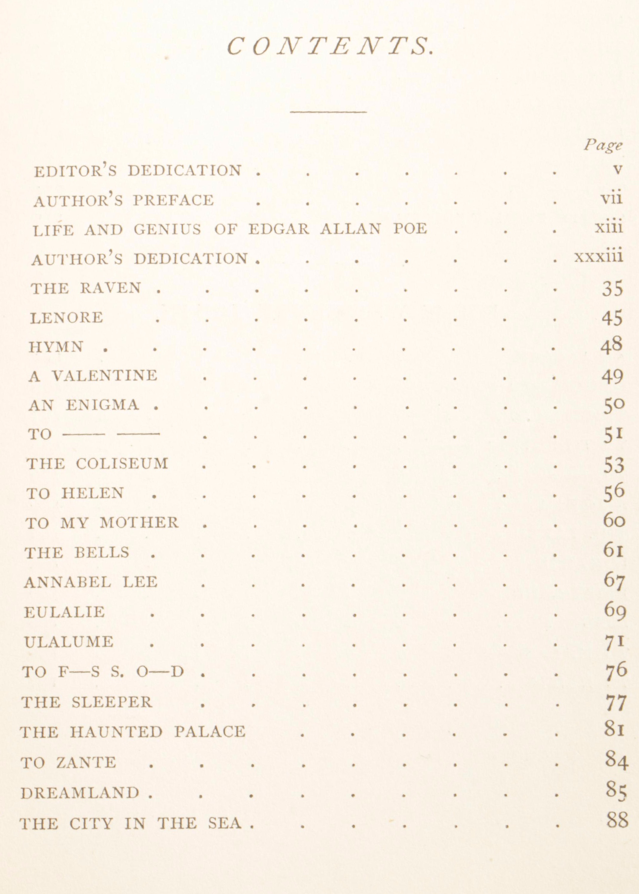 "Poetical Works of Edgar Allan Poe" Complete Illustrated Edition, circa 1860s