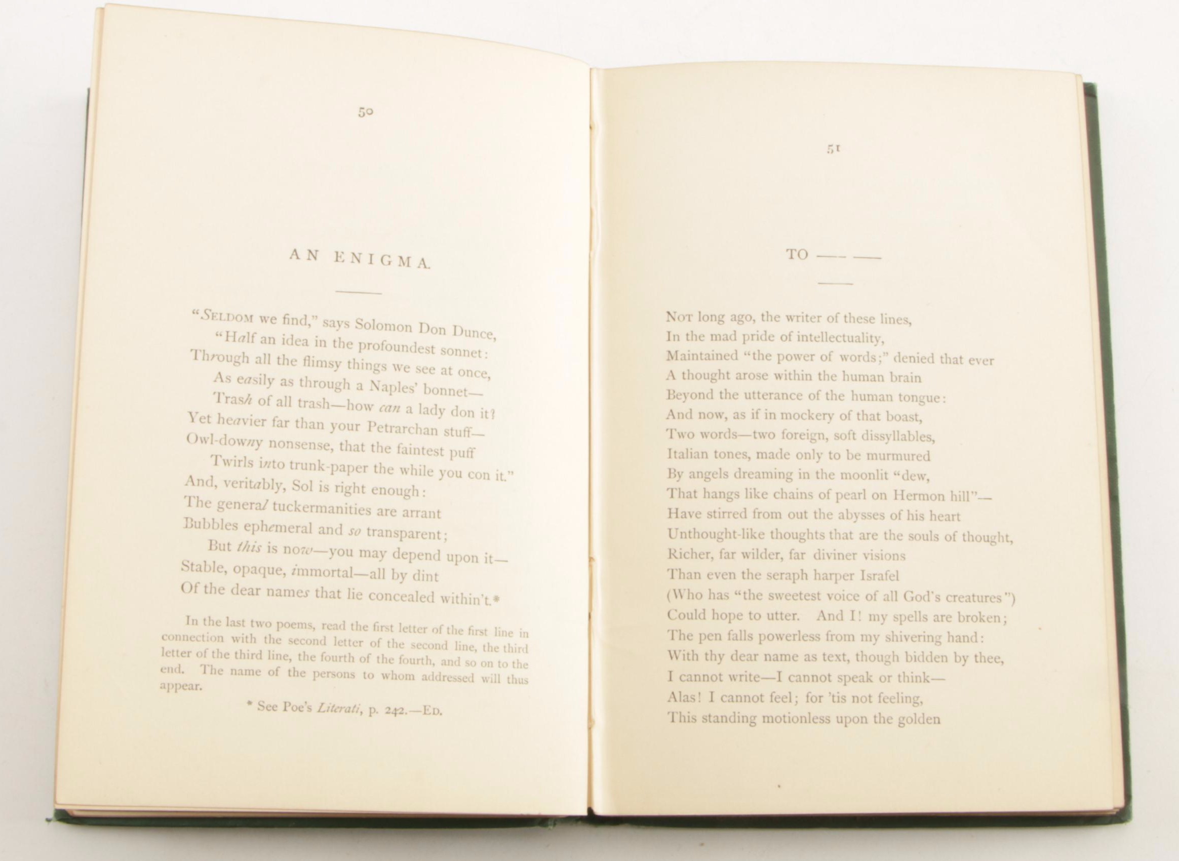 "Poetical Works of Edgar Allan Poe" Complete Illustrated Edition, circa 1860s