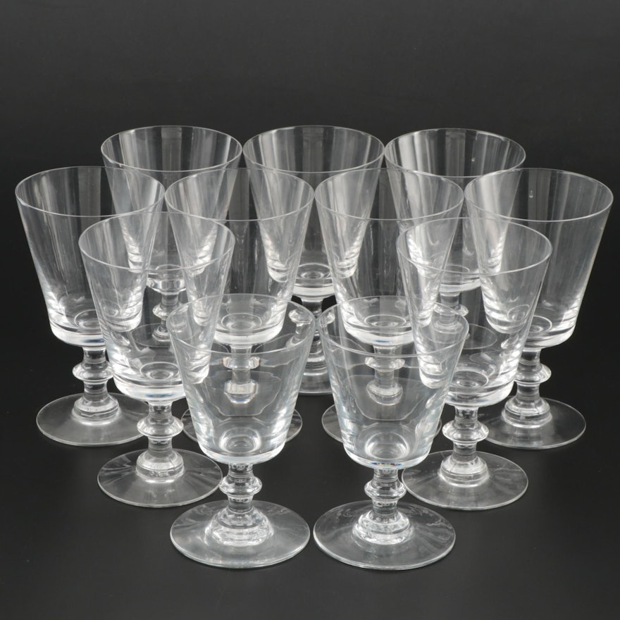 Two Baccarat "Embassy" Crystal Goblets and Eight Heisey "Oxford" Goblets