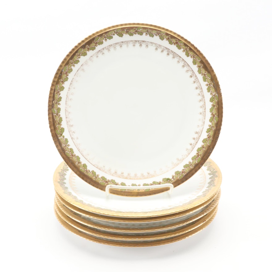 Hobbyist Painted Limoges Porcelain Plates, Early 20th Century