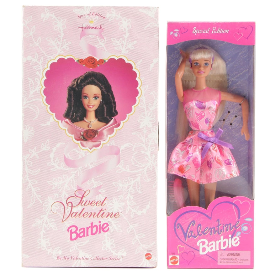 "Sweet Valentine" and "Valentine" Barbies In Boxes