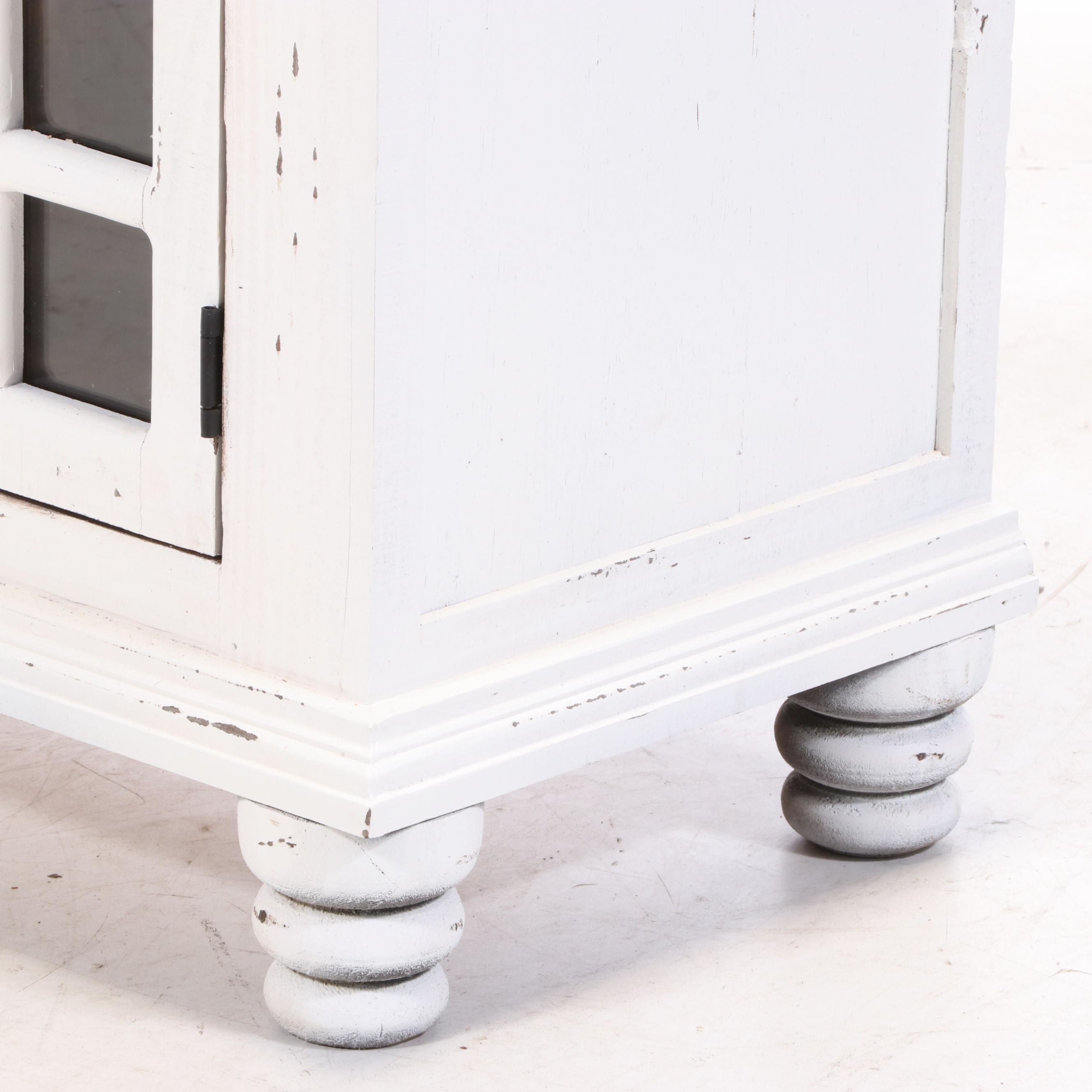 Distressed Painted Wood Cabinet