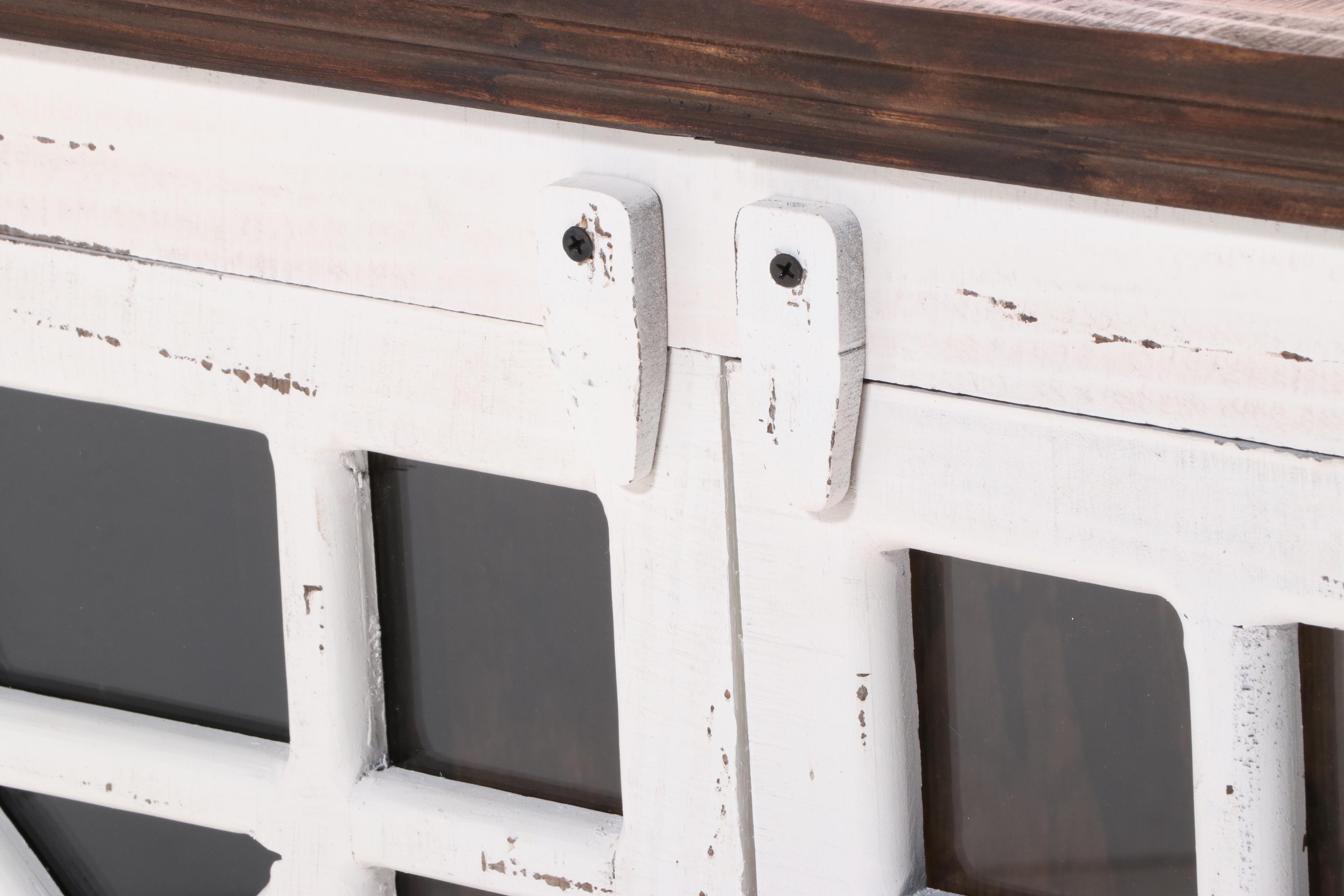 Distressed Painted Wood Cabinet