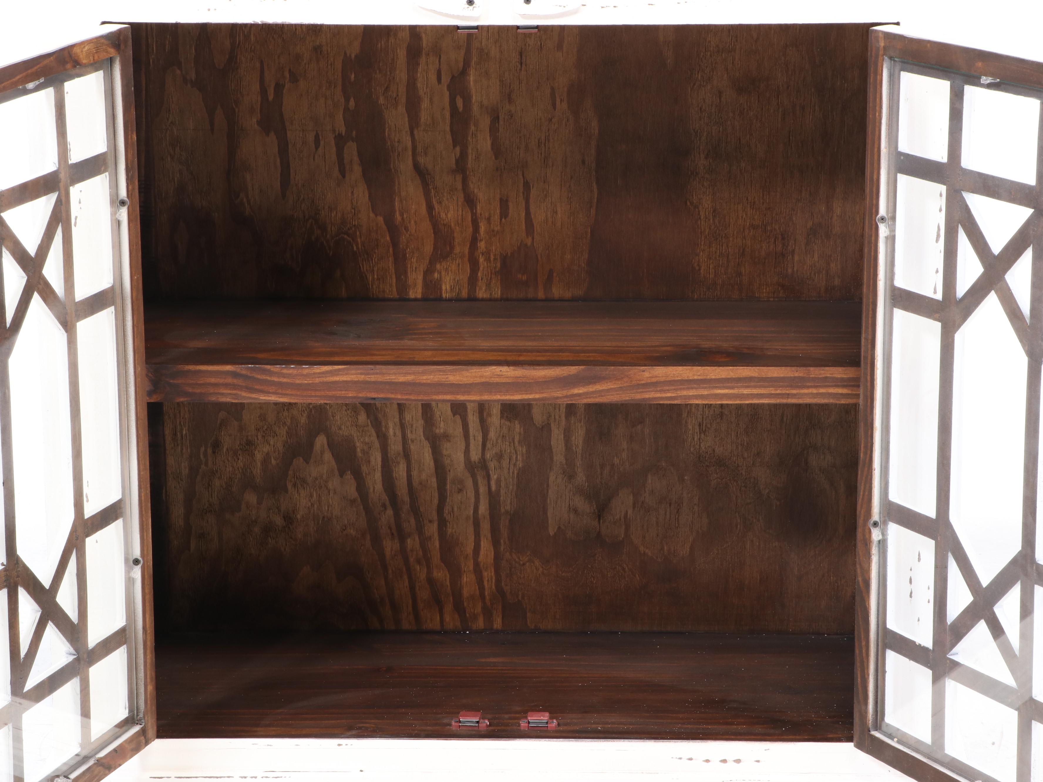 Distressed Painted Wood Cabinet