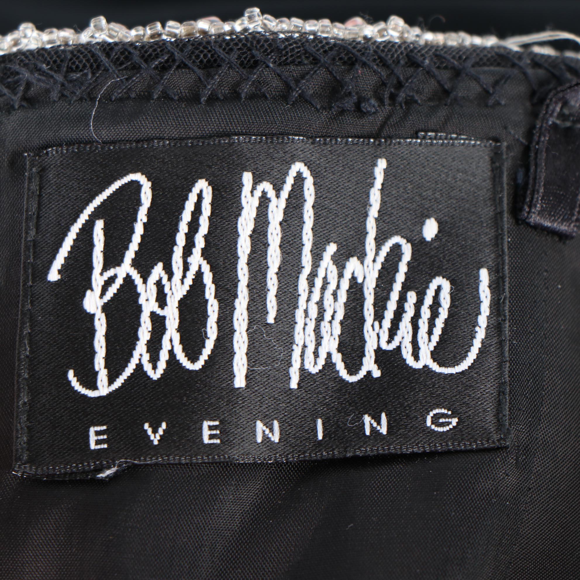 Bob Mackie Evening Sequined and Beaded Black Strapless Mini Dress