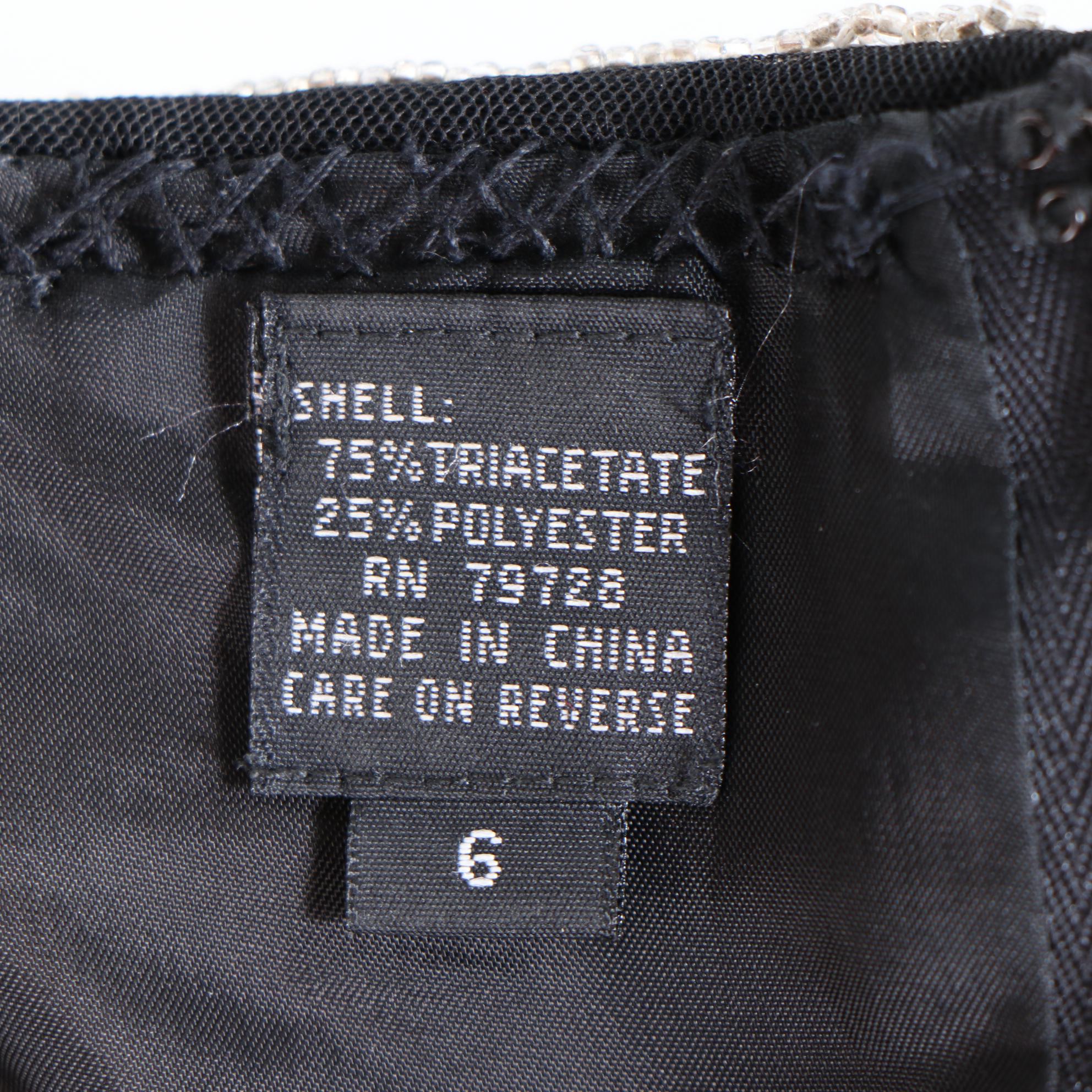 Bob Mackie Evening Sequined and Beaded Black Strapless Mini Dress