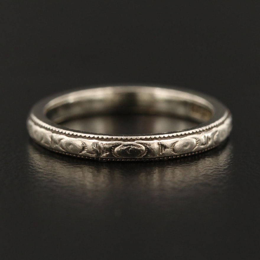 Vintage 14K White Gold Band