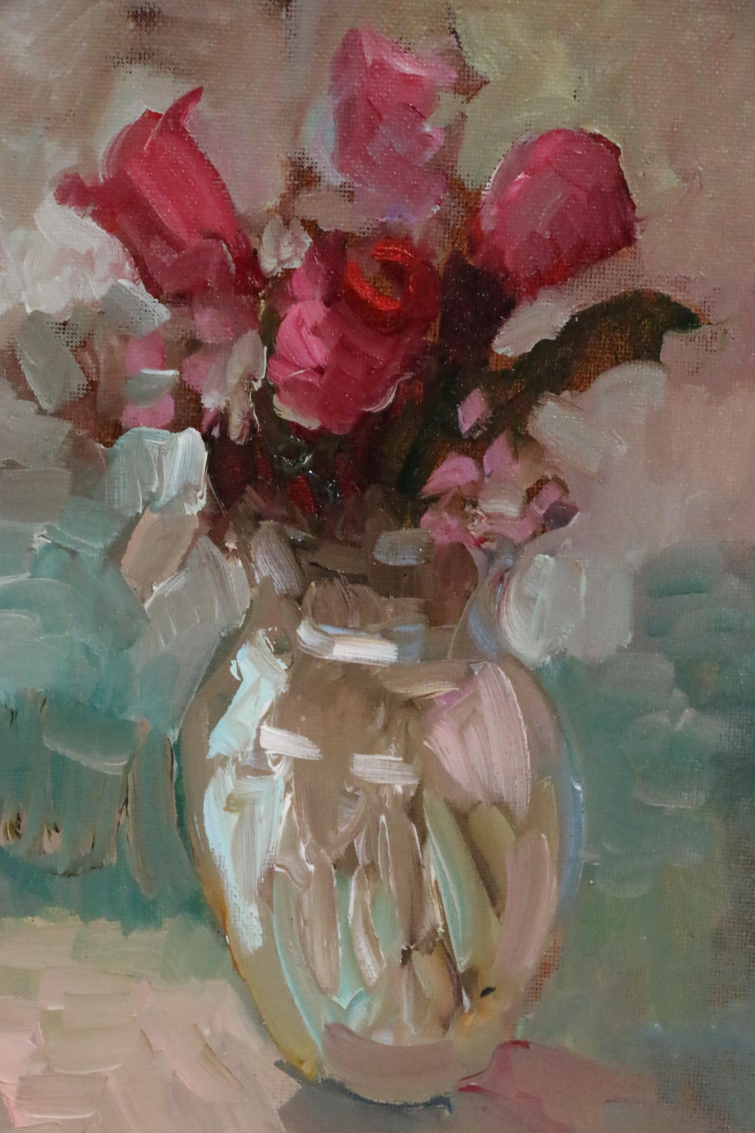 Sally Rosenbaum Floral Still Life Oil Painting