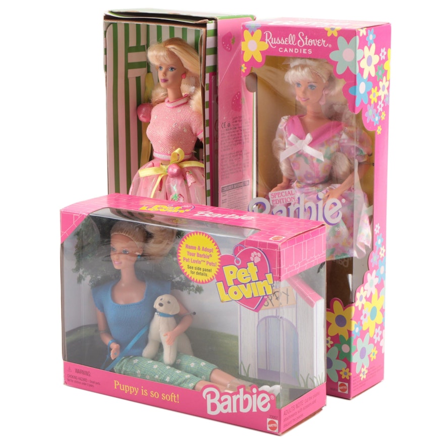 Barbie "Strawberry Sorbet", "Russell Stover" and "Pet Lovin'" In Boxes