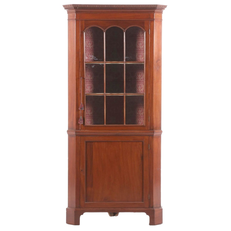 Federal Style Mahogany Corner Cabinet, 19th Century