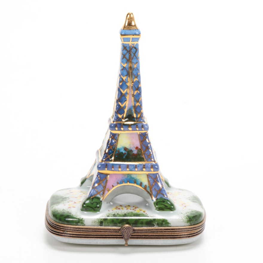 Limited Edition La Gloriette "Paris 1889" Hand-Painted Eiffel Tower Limoges Box