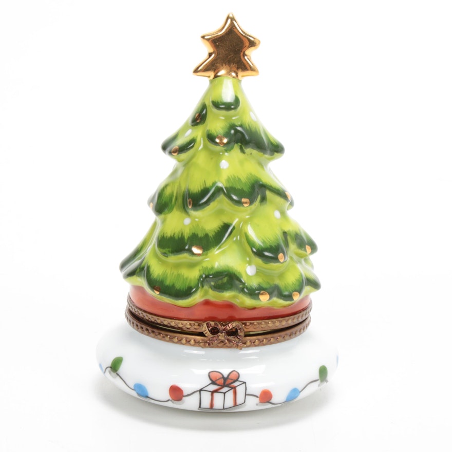 La Gloriette Hand-Painted Porcelain Christmas Tree Limoges Box