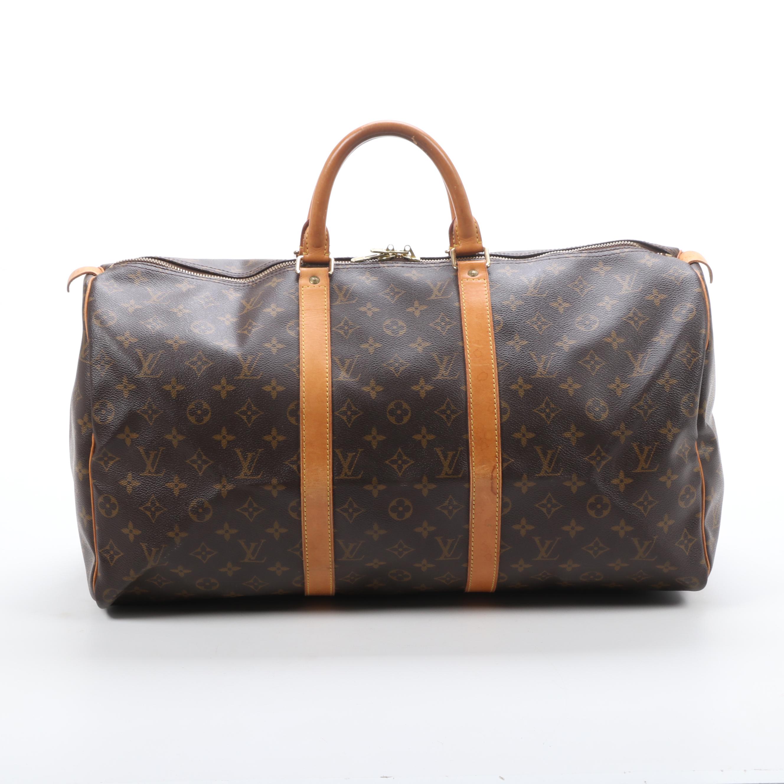 Louis Vuitton Keepall 50 Duffel in Monogram Canvas and Vachetta Leather