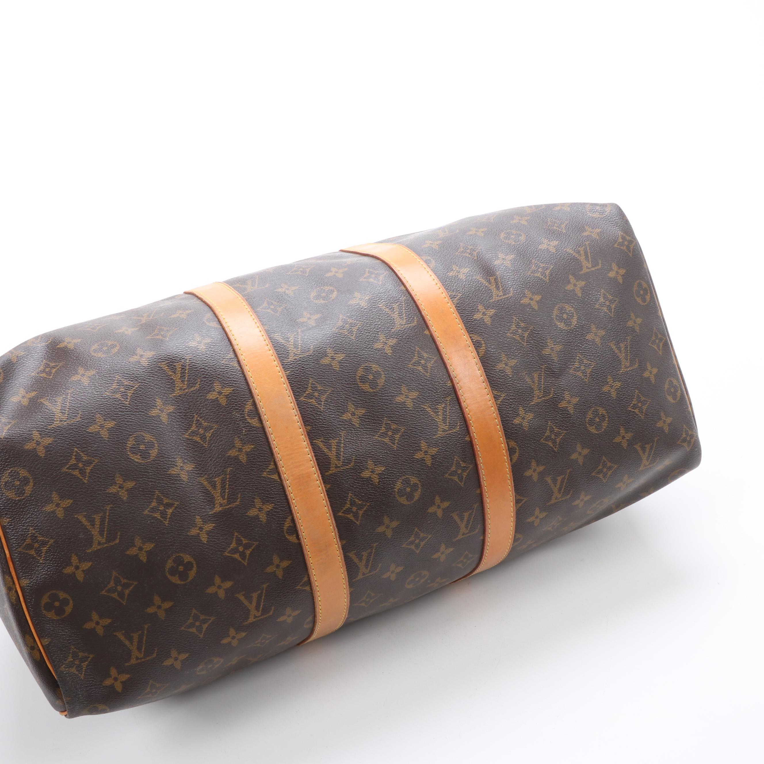 Louis Vuitton Keepall 50 Duffel in Monogram Canvas and Vachetta Leather