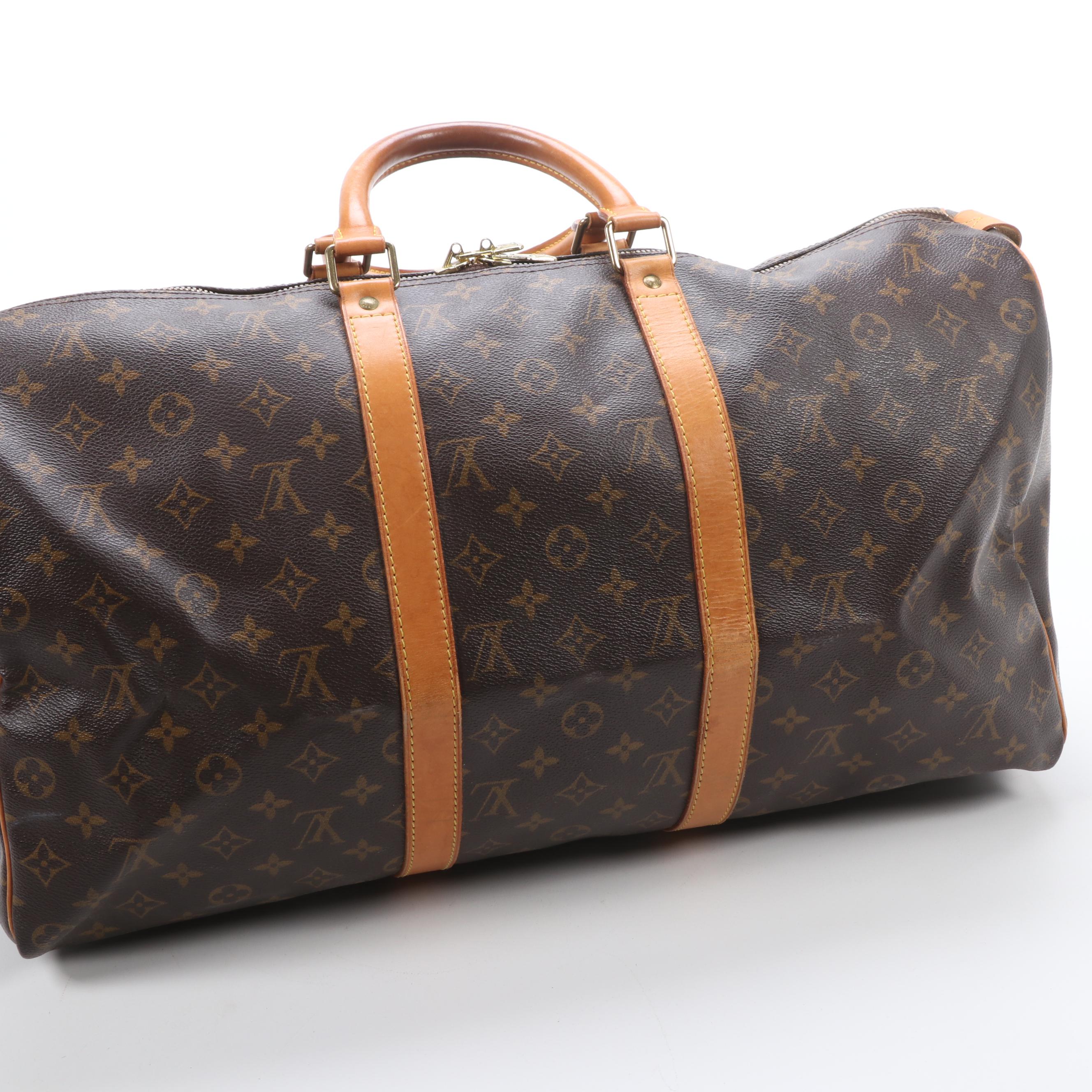 Louis Vuitton Keepall 50 Duffel in Monogram Canvas and Vachetta Leather