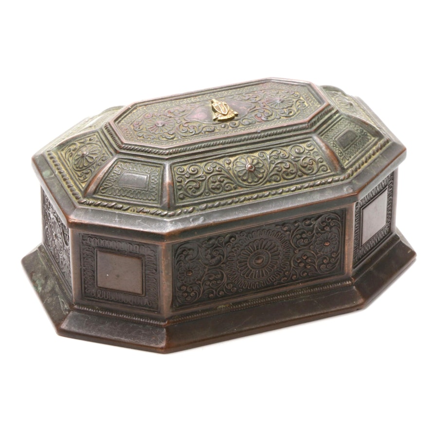 Jennings Brothers Art Nouveau Style Bronze Hinged  Box