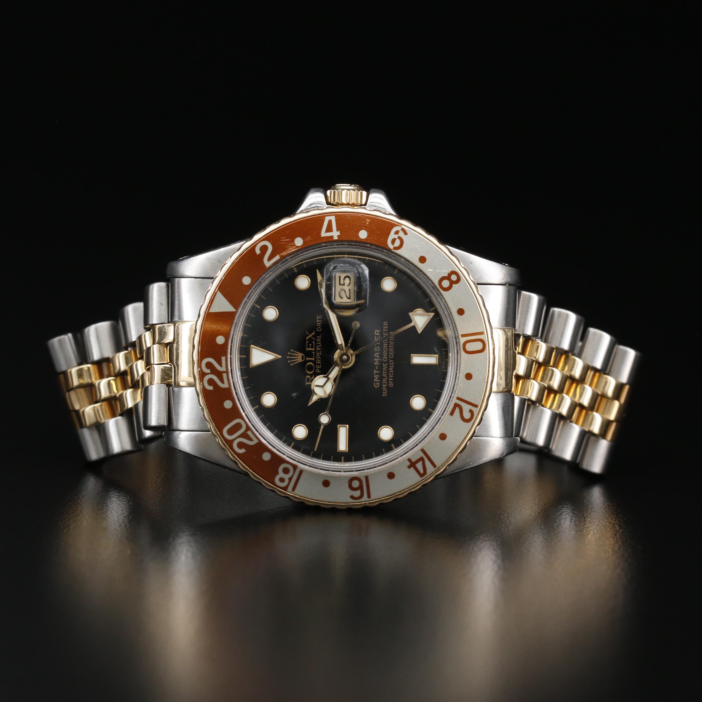 Vintage Rolex GMT-Master "Root Beer"18K Gold and Stainless Steel Watch