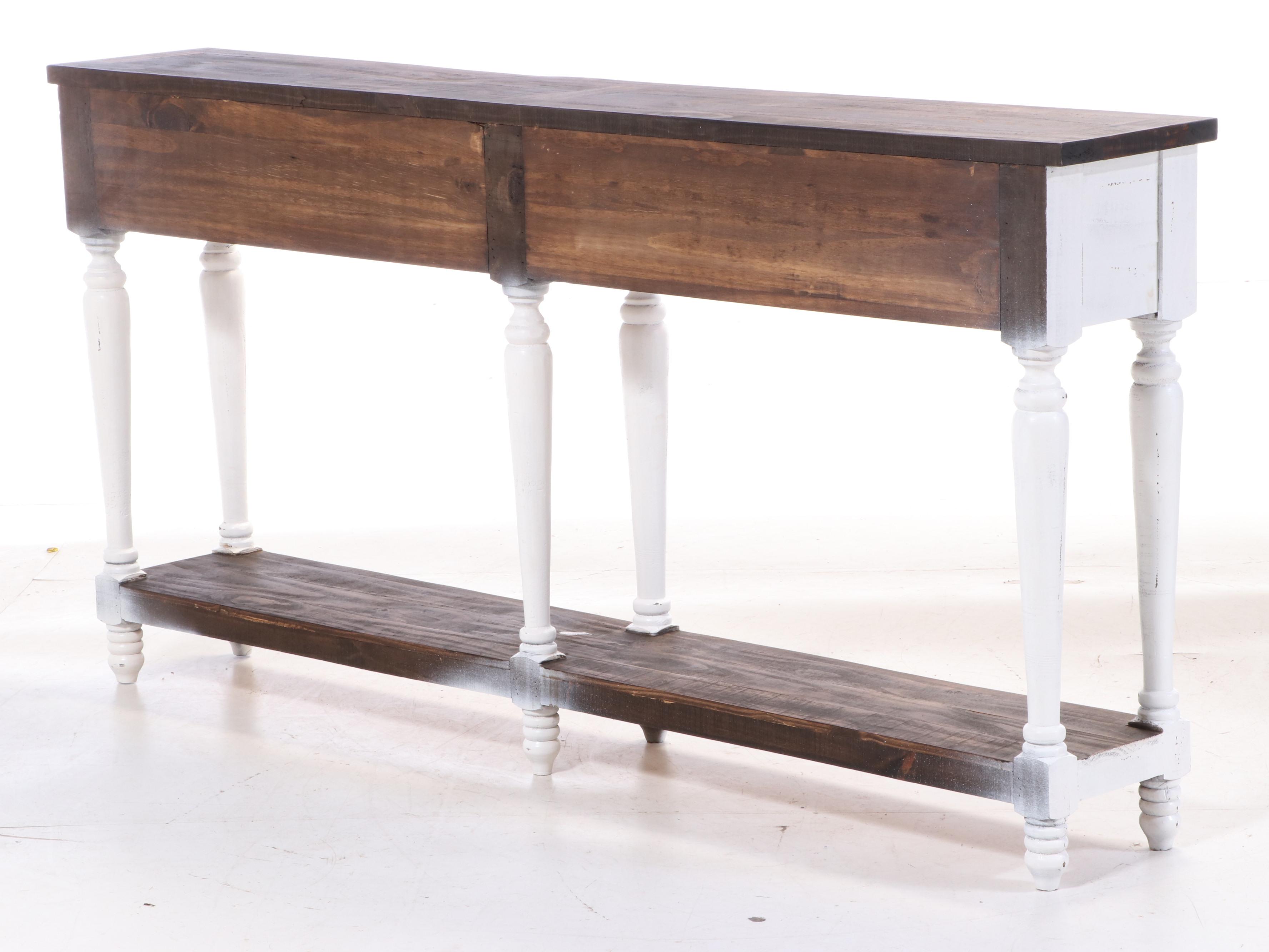 Farmhouse Style Painted Wood Console Table | EBTH