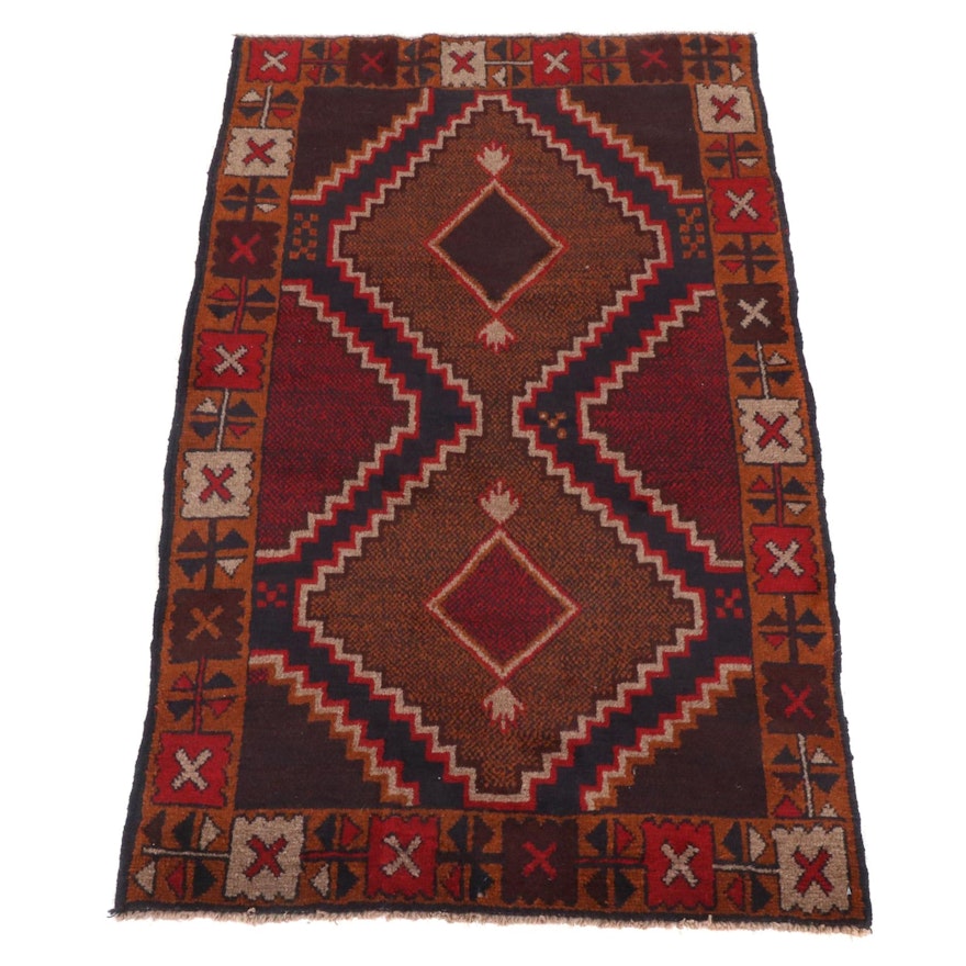 2'11 x 4'8 Hand-Knotted Afghani Tribal Baluch Rug