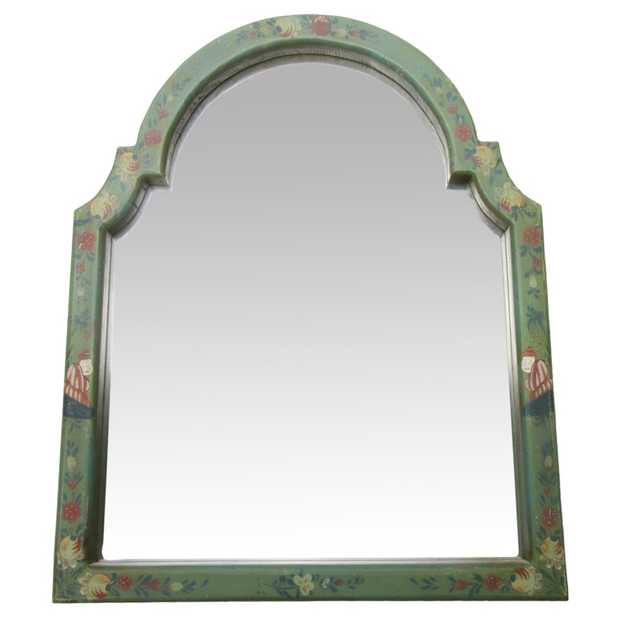 Hand-Painted Wood Wall Mirror