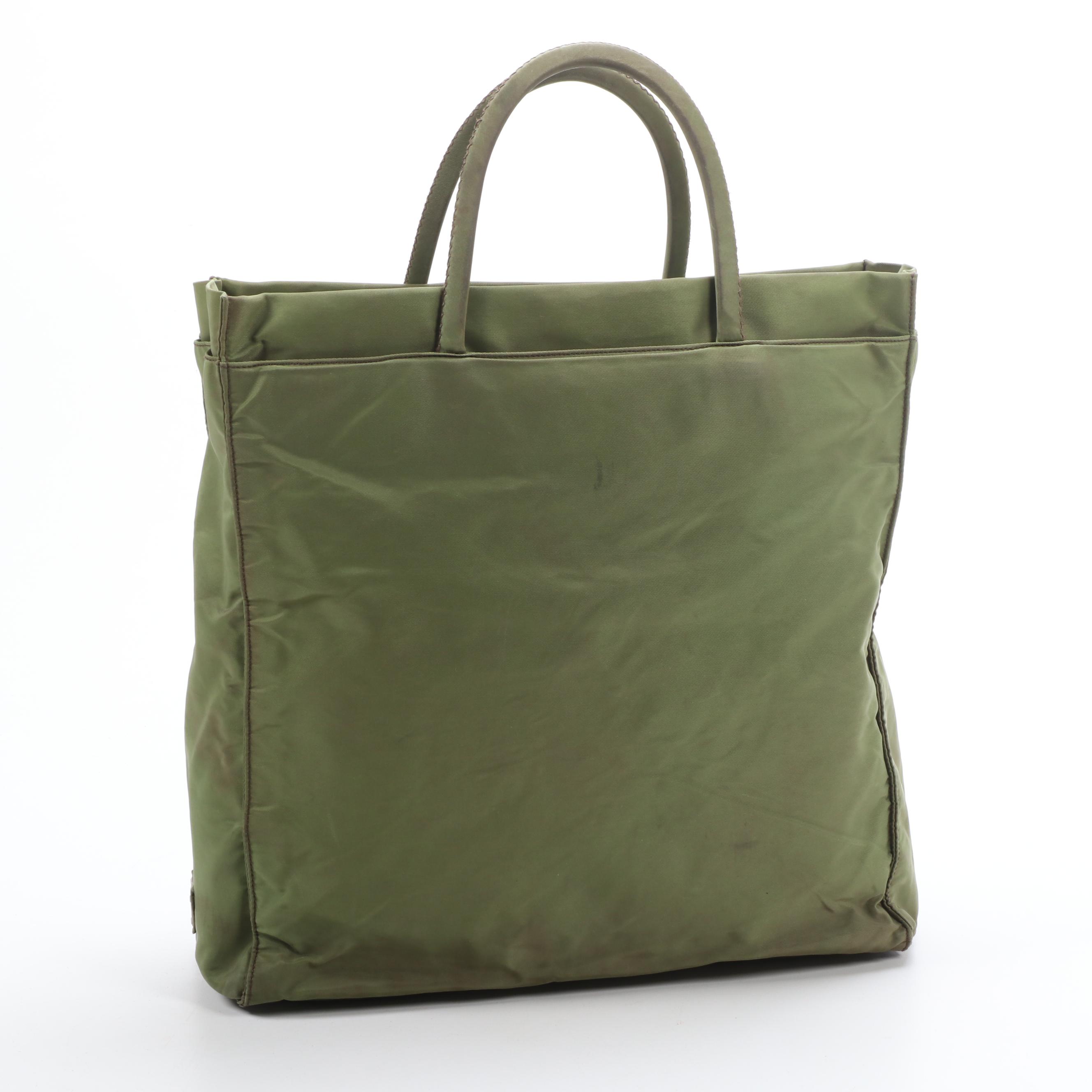 Prada Shopper Tote in Green Tessuto Nylon