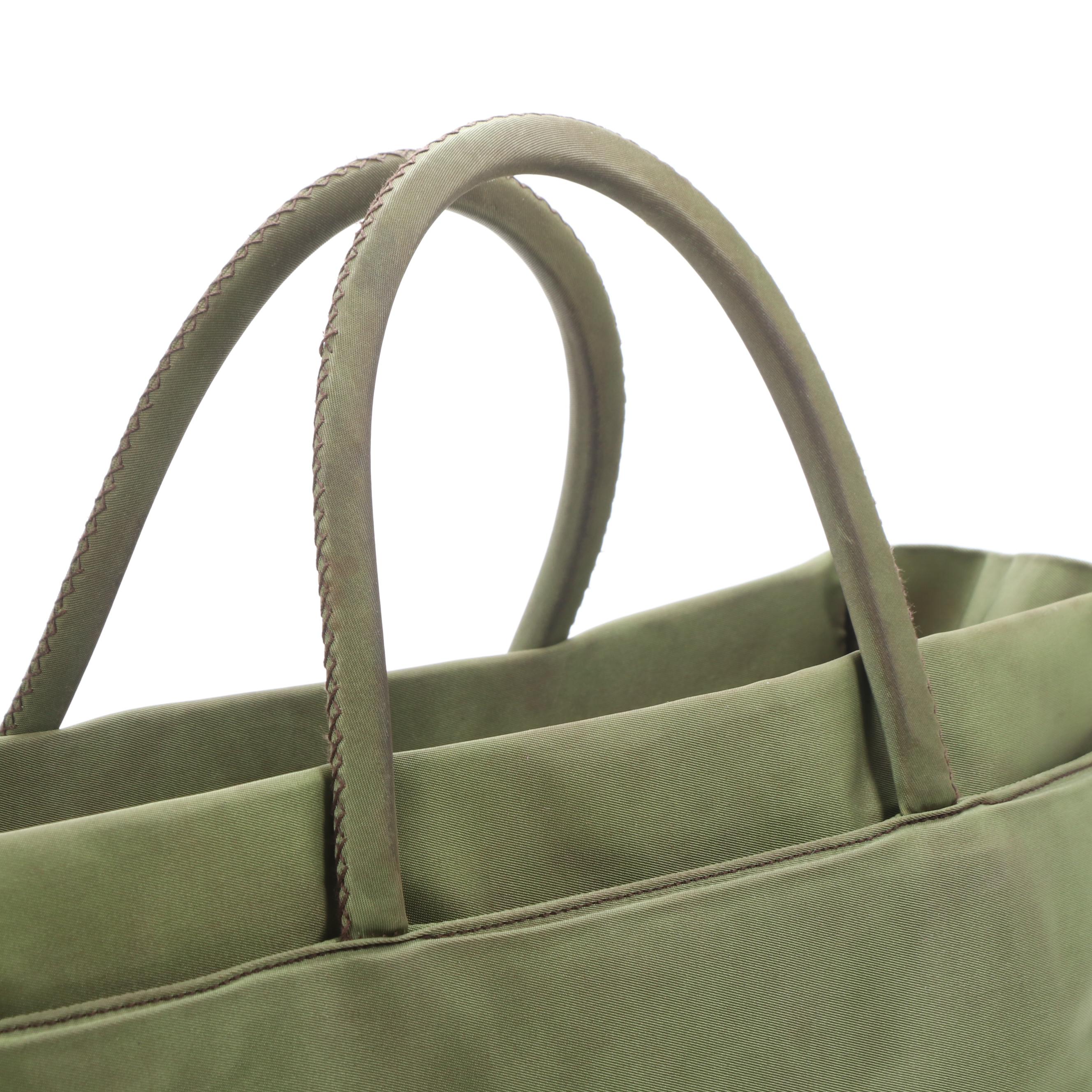 Prada Shopper Tote in Green Tessuto Nylon