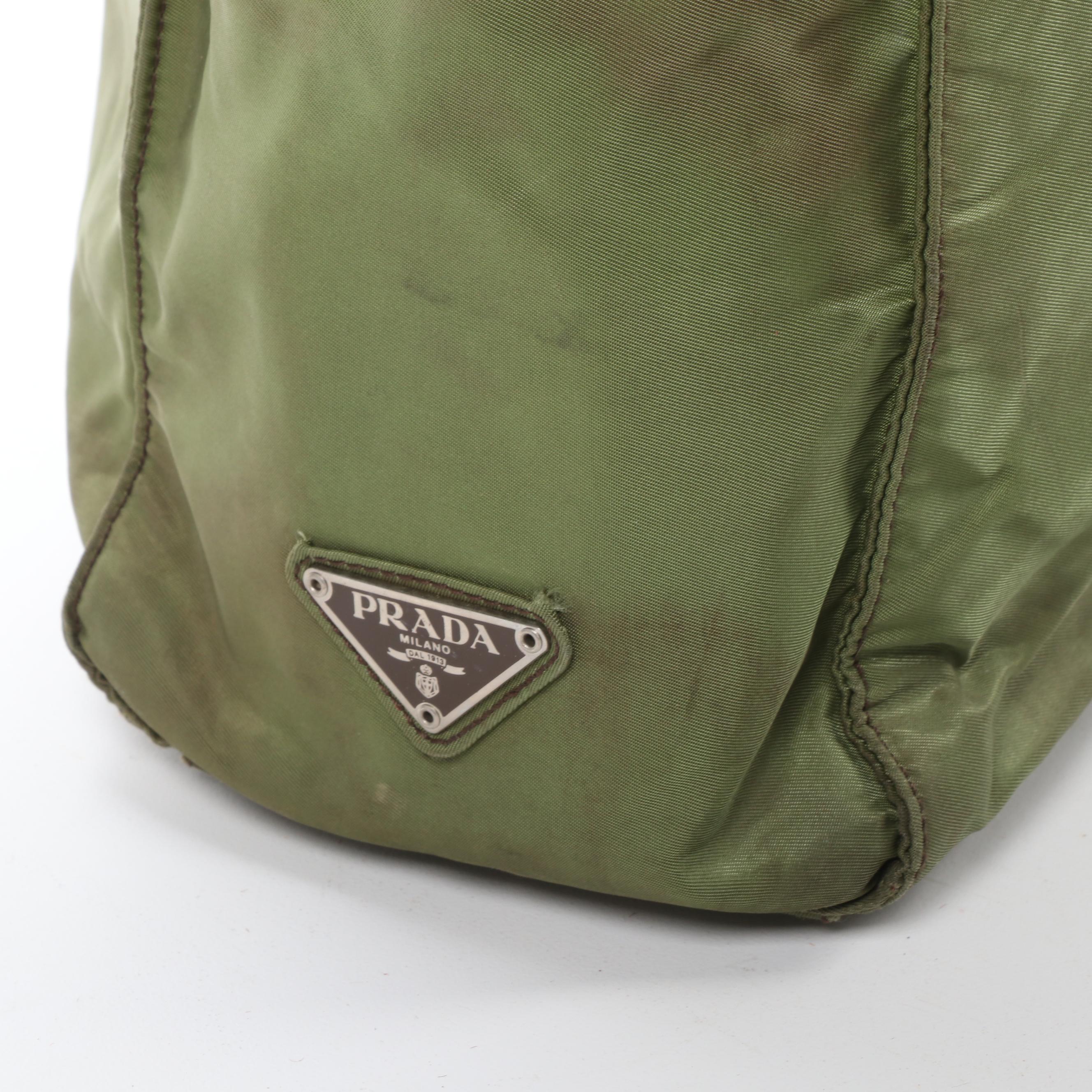 Prada Shopper Tote in Green Tessuto Nylon