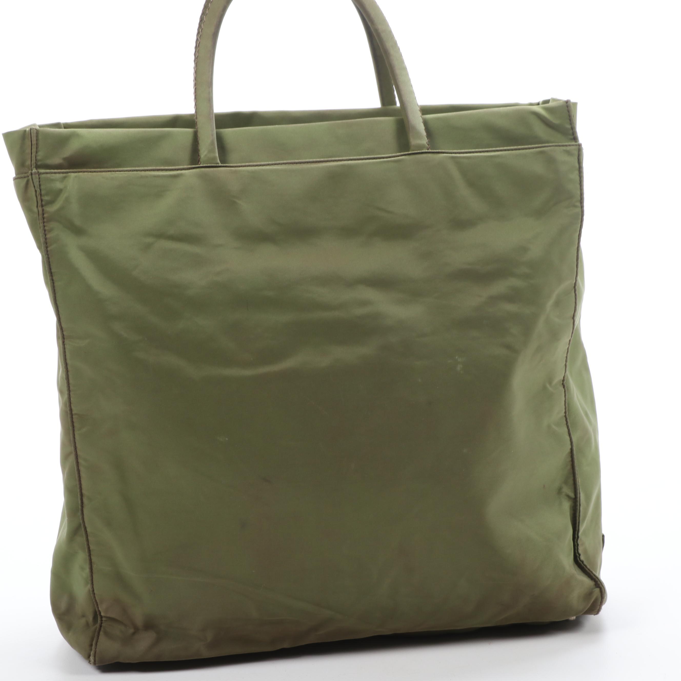 Prada Shopper Tote in Green Tessuto Nylon