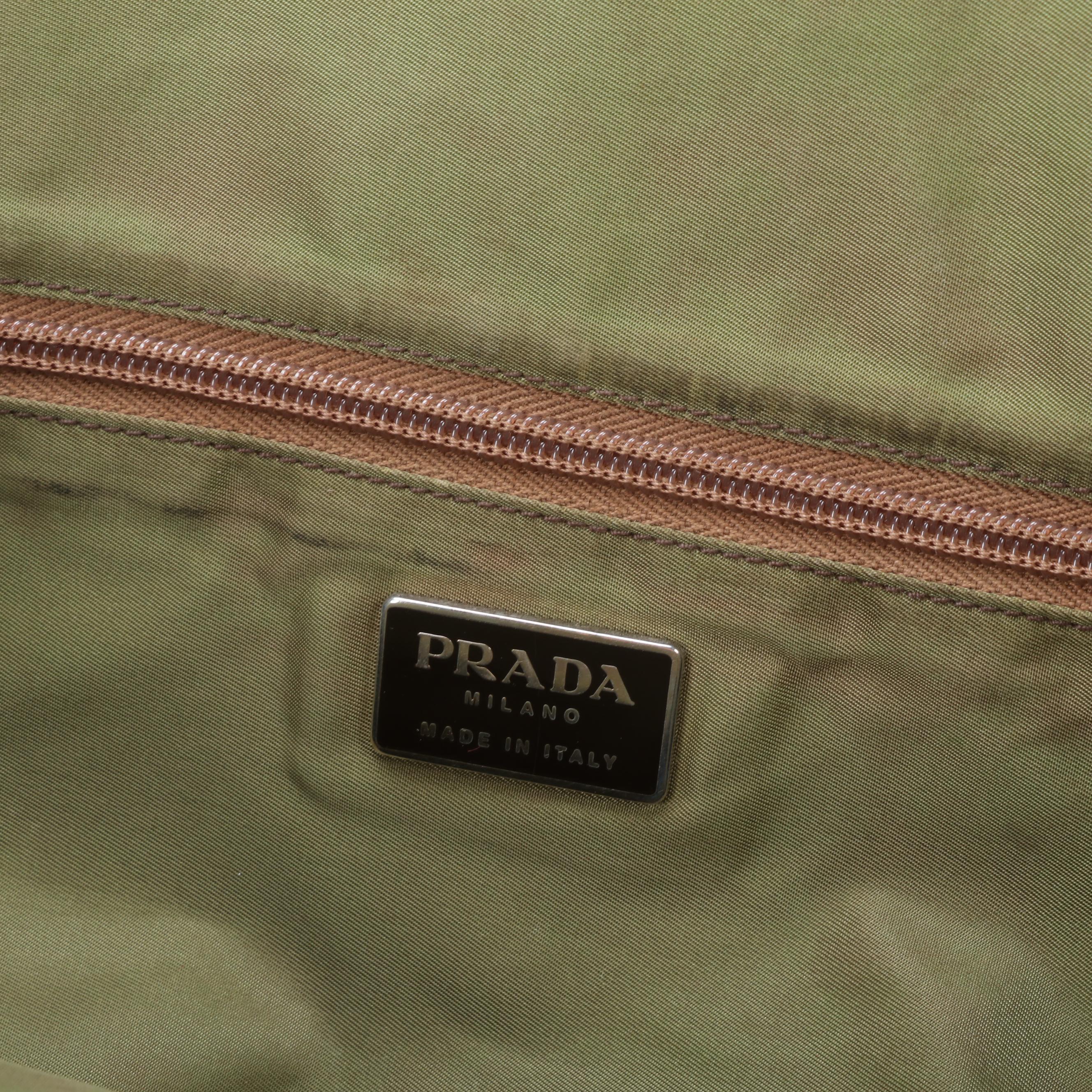 Prada Shopper Tote in Green Tessuto Nylon