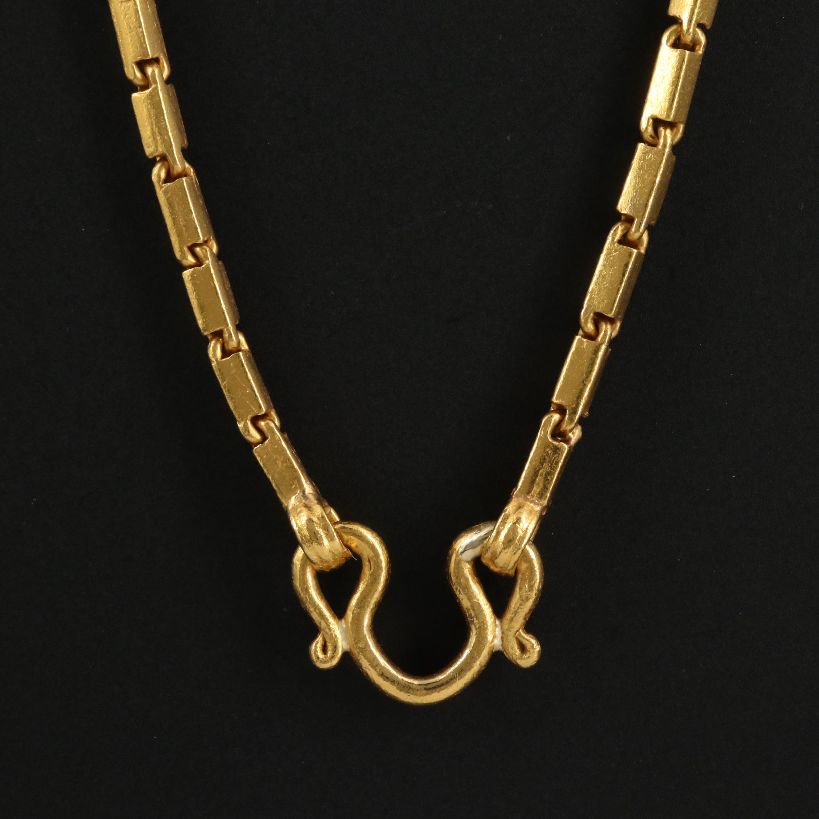22K Gold Baht Chain Necklace