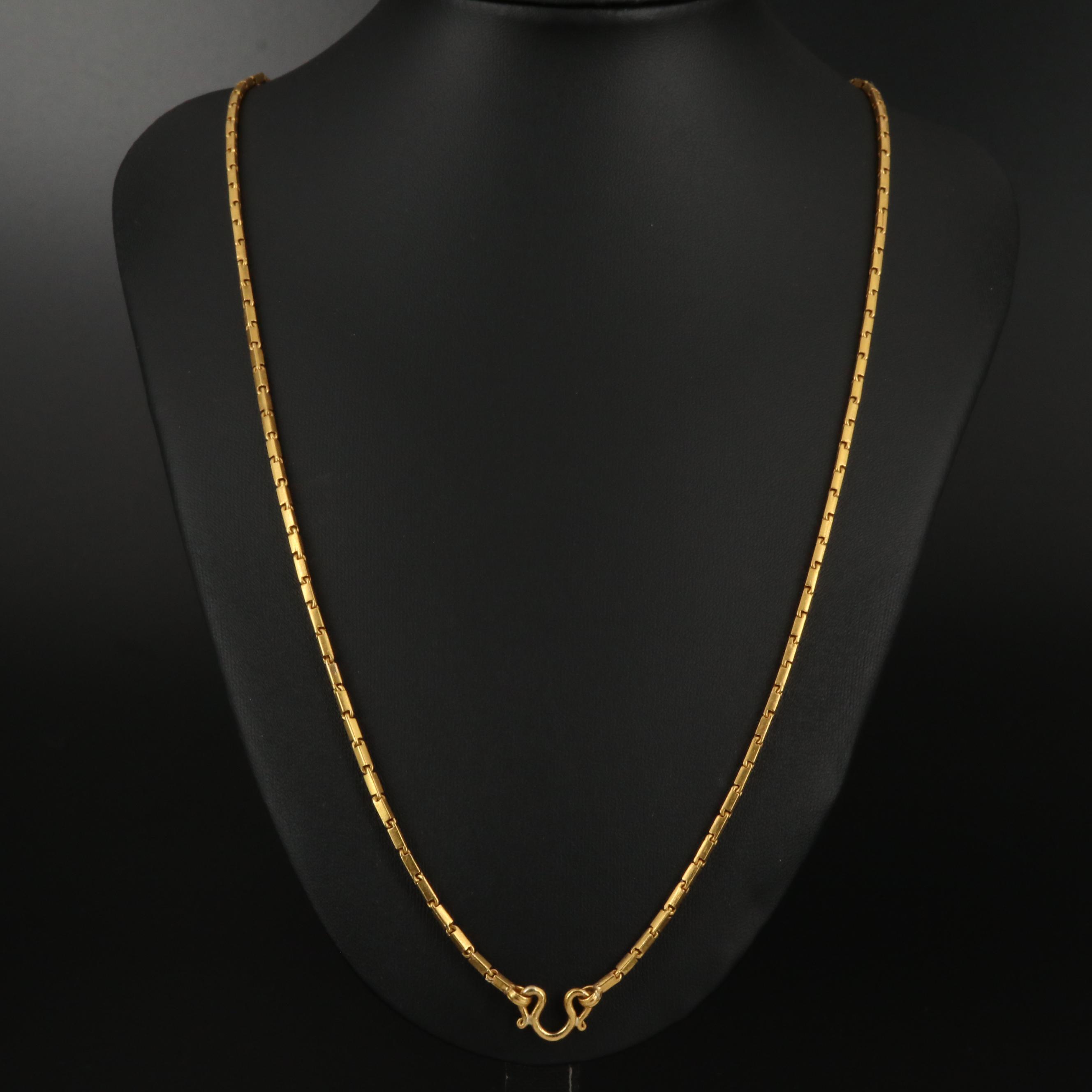 22K Gold Baht Chain Necklace