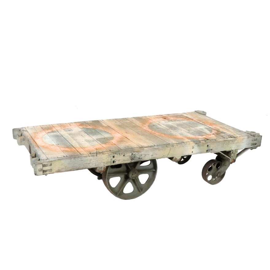 Wooden Flatbed Cart, 20th Century