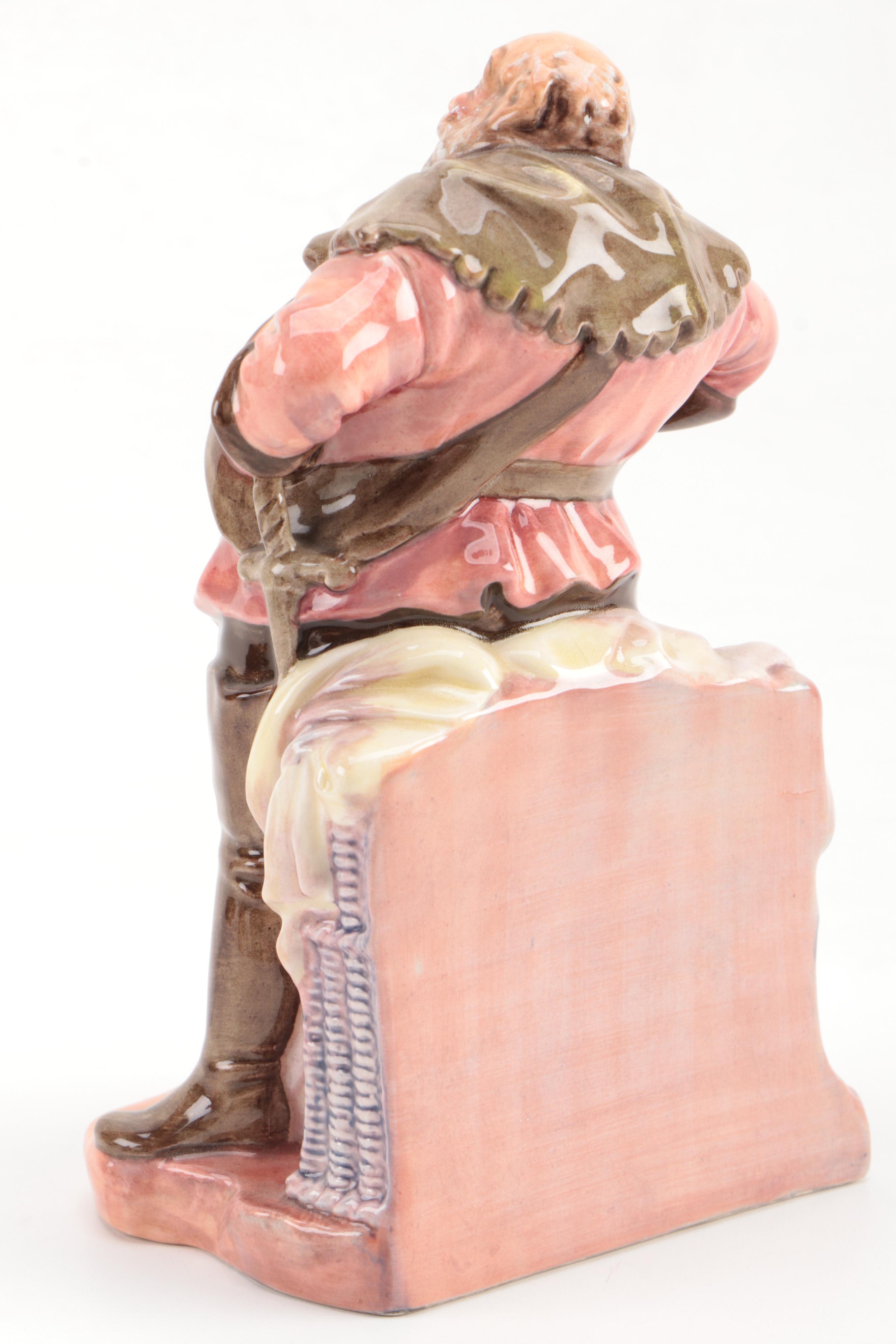 Royal Doulton "Town Crier" and "Falstaff" Ceramic Figurines, Mid to Late 20th C.