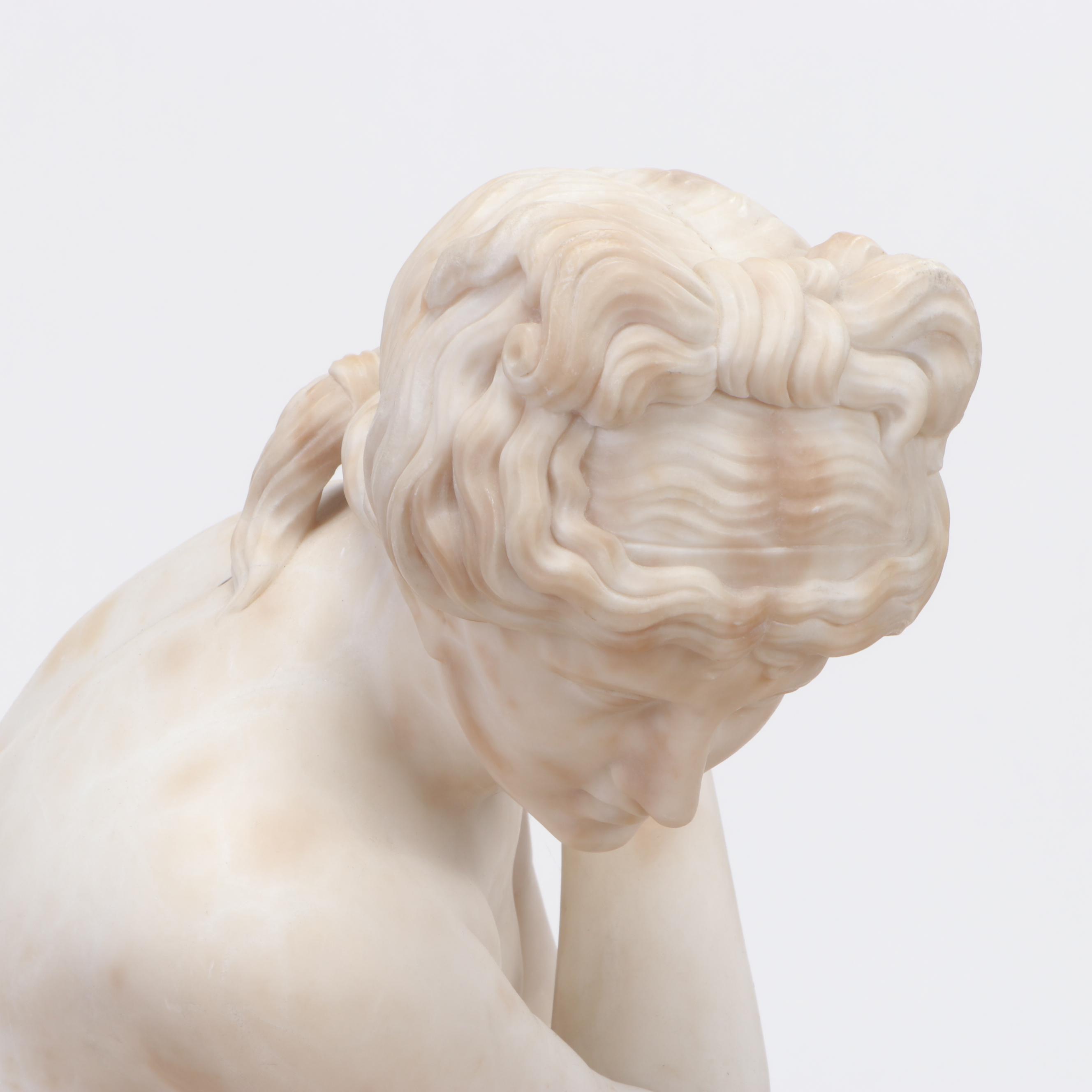 Marble Statue of "Crouching Venus," 19th Century