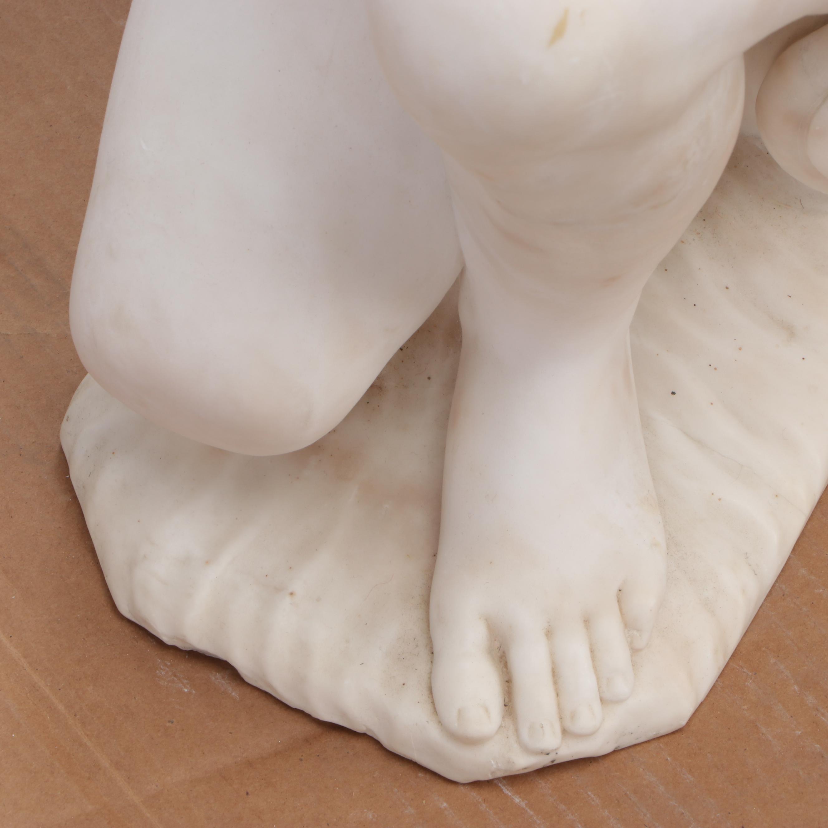 Marble Statue of "Crouching Venus," 19th Century