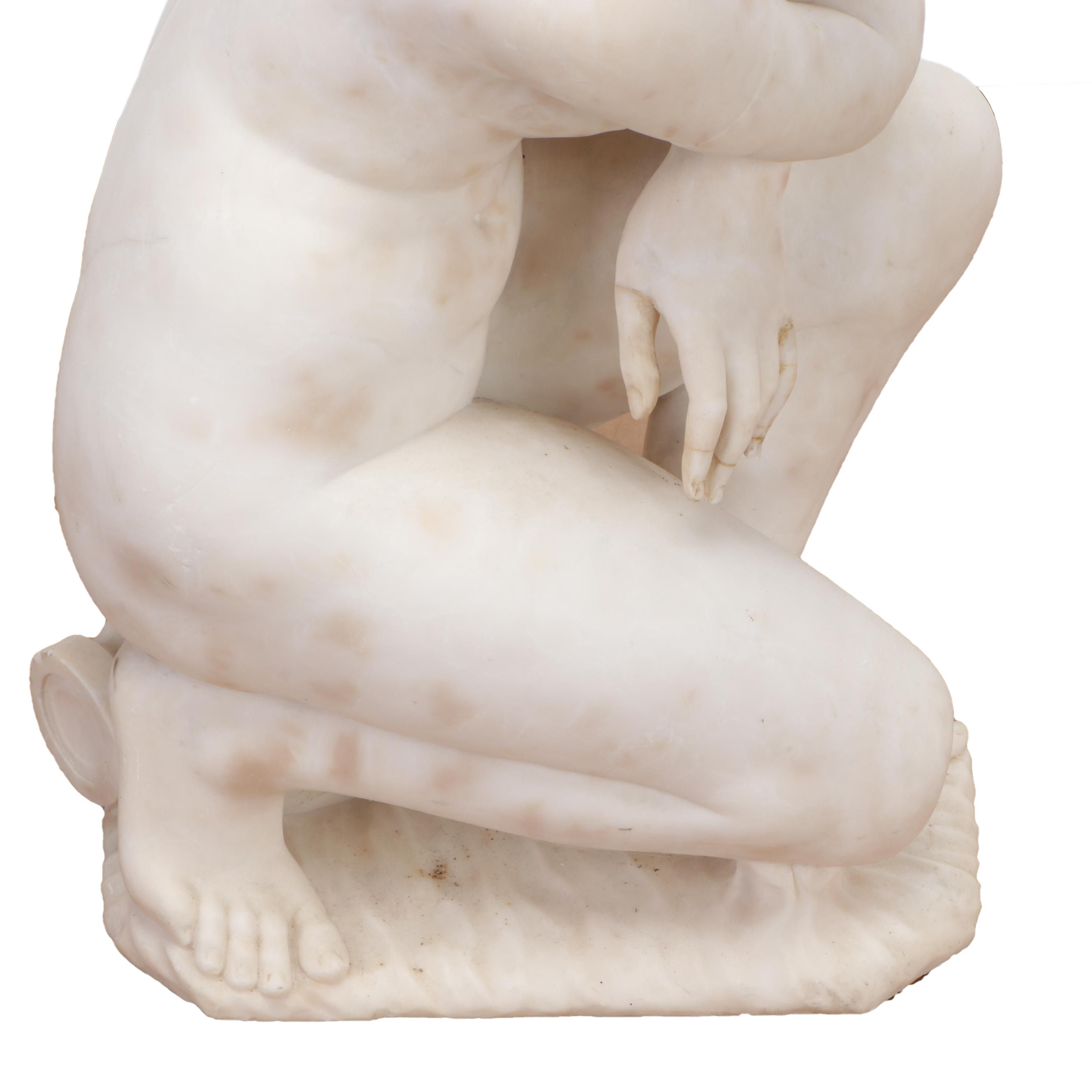 Marble Statue of "Crouching Venus," 19th Century
