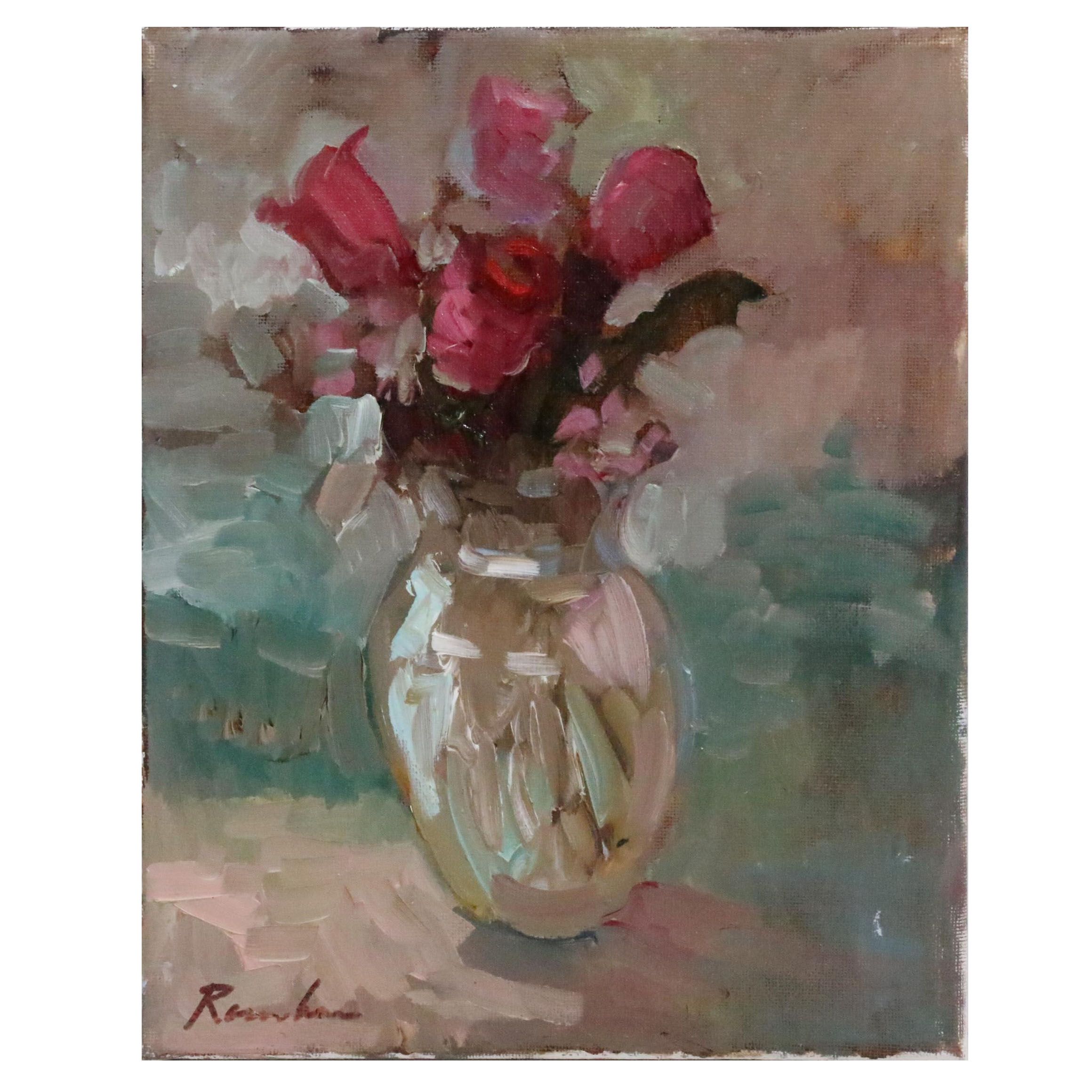 Sally Rosenbaum Floral Still Life Oil Painting