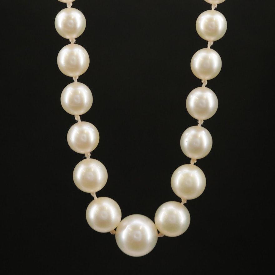 Strand of Graduated Pearls with 14K Clasp