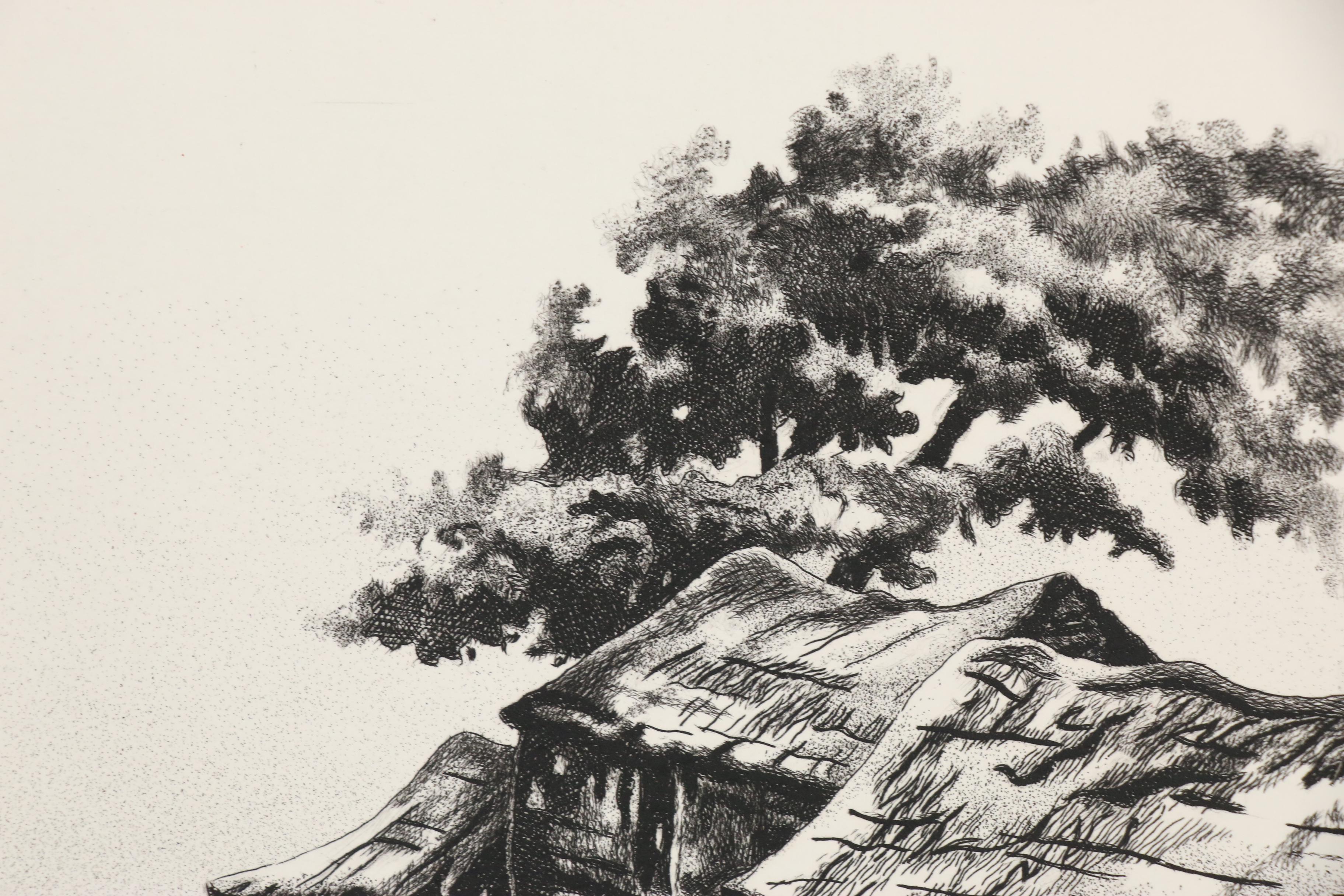 Norma Morgan Engraving "Moorland Sanctuary," 20th Century