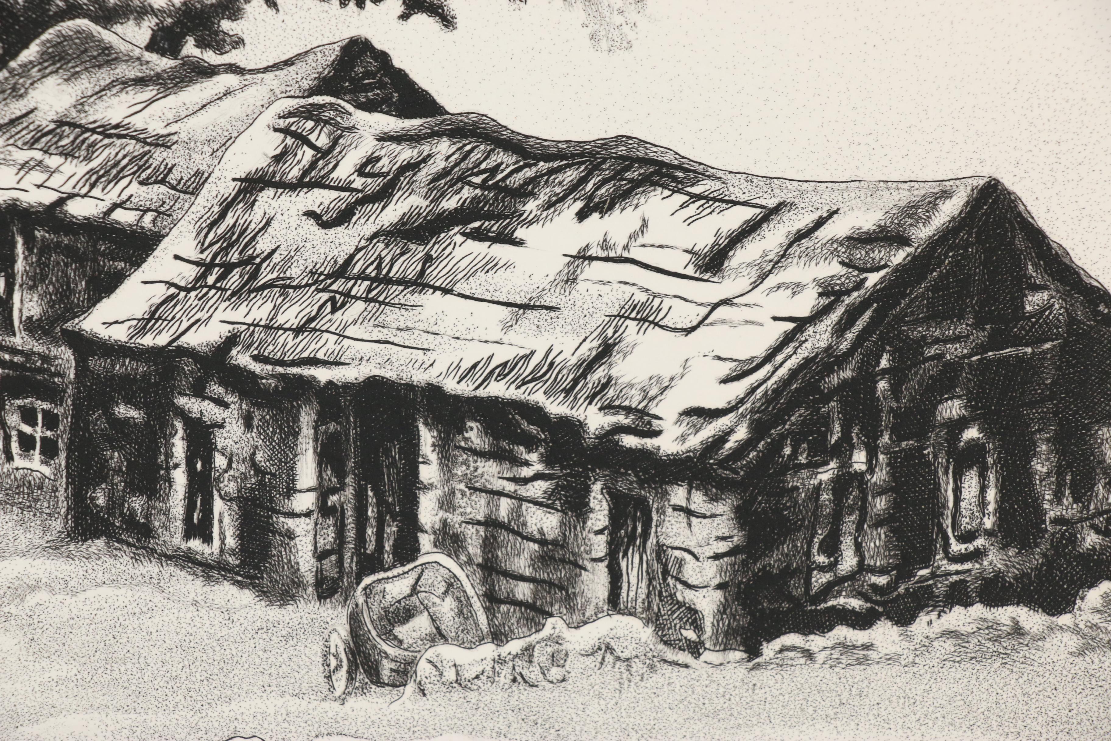 Norma Morgan Engraving "Moorland Sanctuary," 20th Century