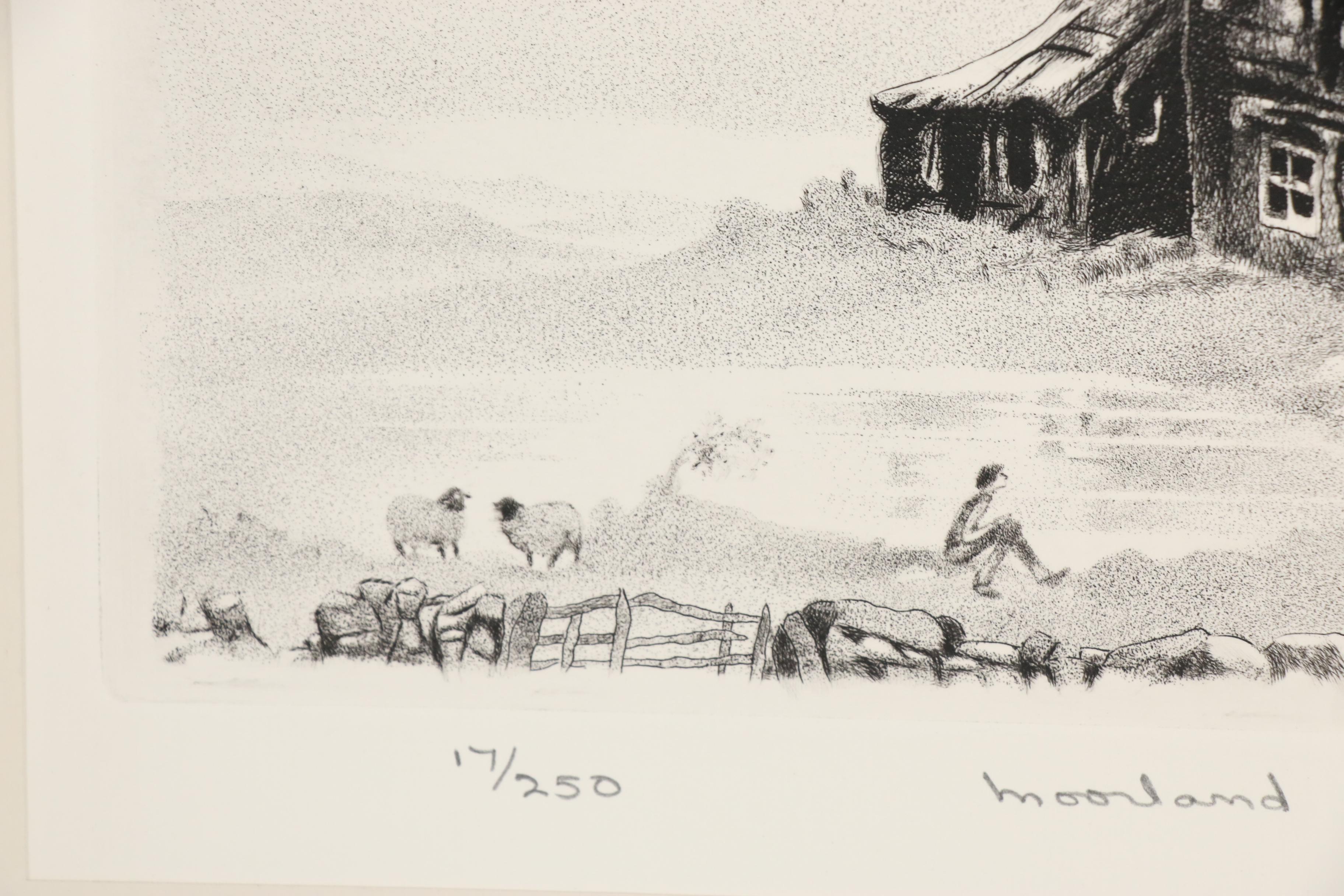 Norma Morgan Engraving "Moorland Sanctuary," 20th Century