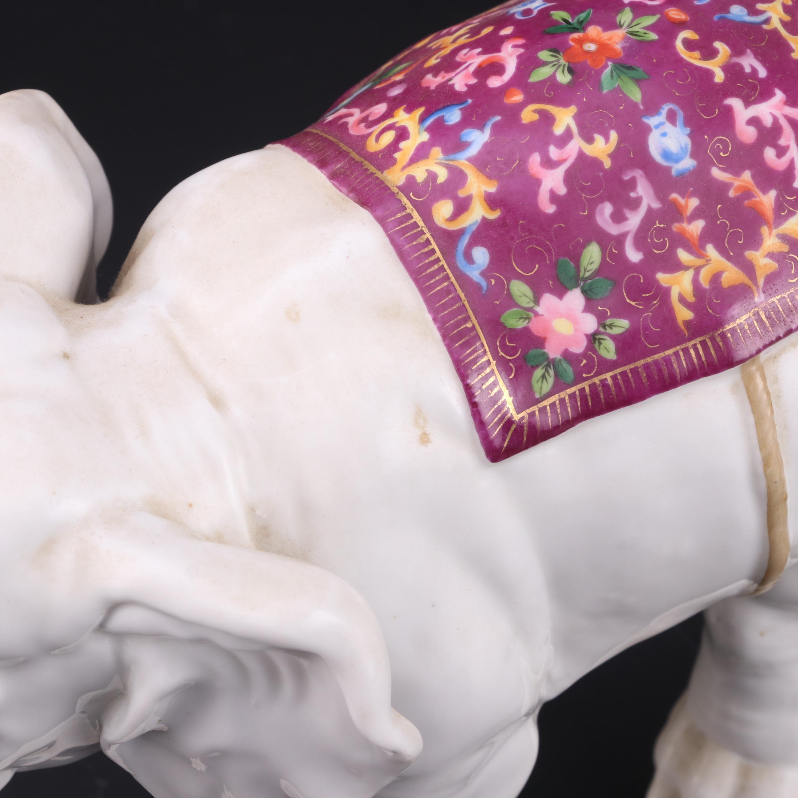 Ernst Bohne & Söhne Porcelain Elephant, Early to Mid 20th Century