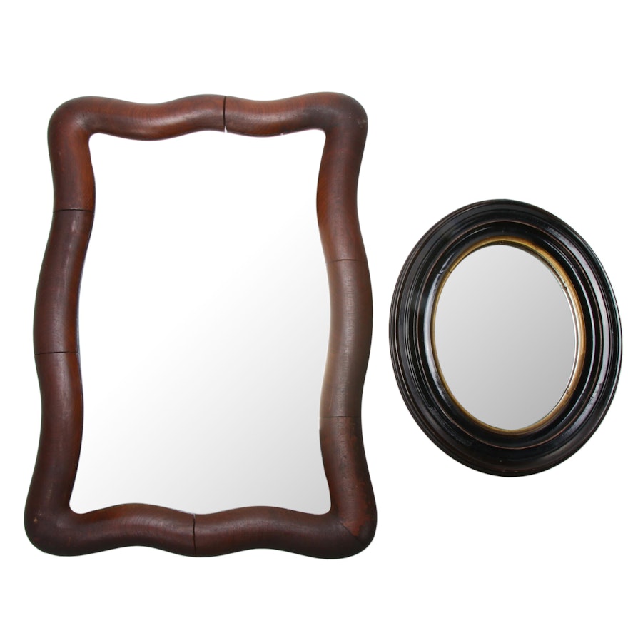 Oval and Irregular Shaped Wood Wall Mirrors