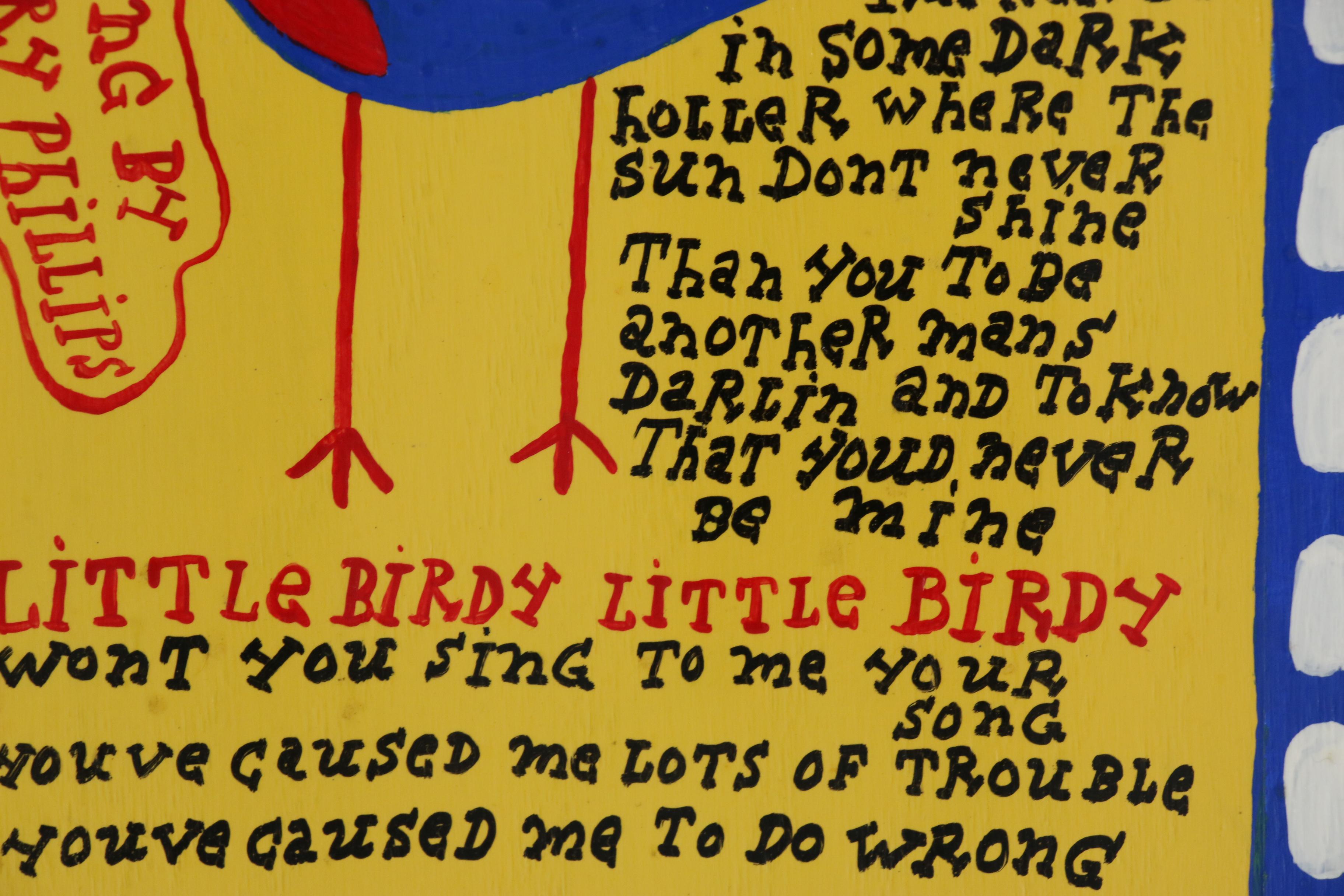 Jim Gary Phillips Folk Art Acrylic Painting "Little Birdy"