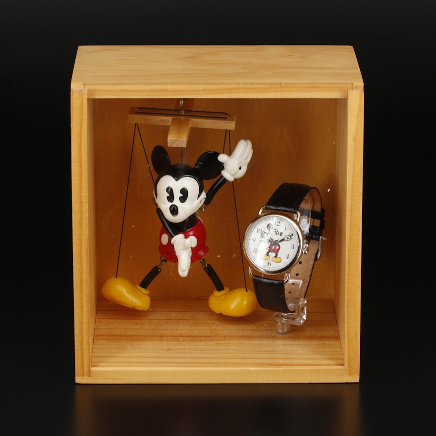 Fossil Mickey Mouse Limited Edition Wristwatch With Collectible Marionette
