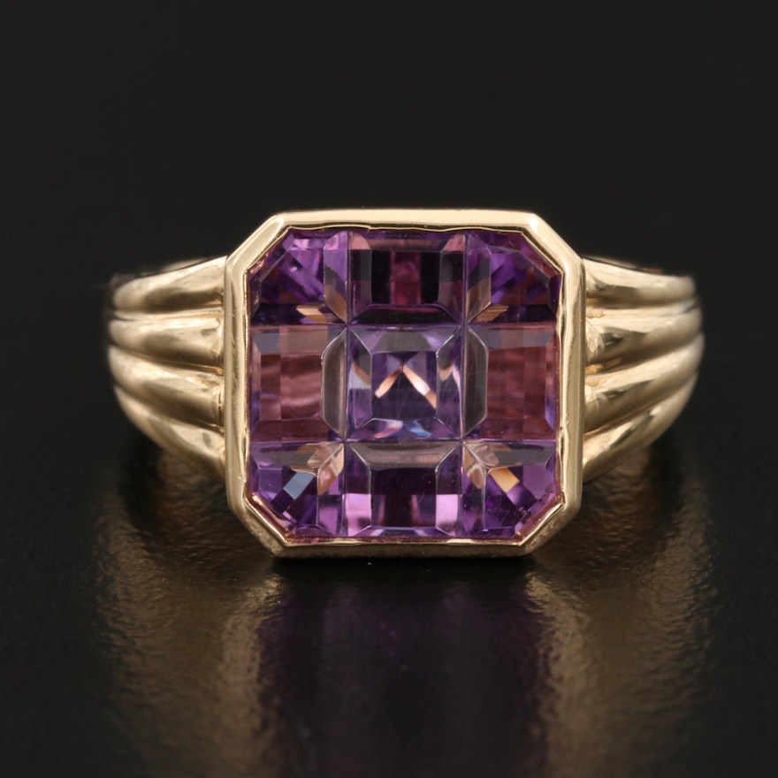 14K Gold Amethyst Ring