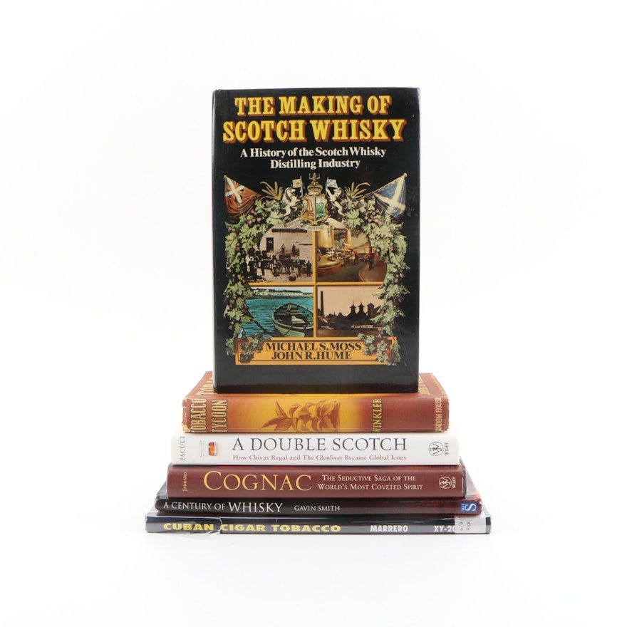 First Edition "The Making of Scotch Whisky" with More Cigar and Whisky Books