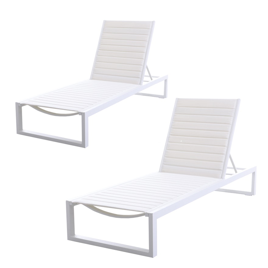 Case by Matthew Hilton "Eos" Chaise Patio Lounge Chairs in White