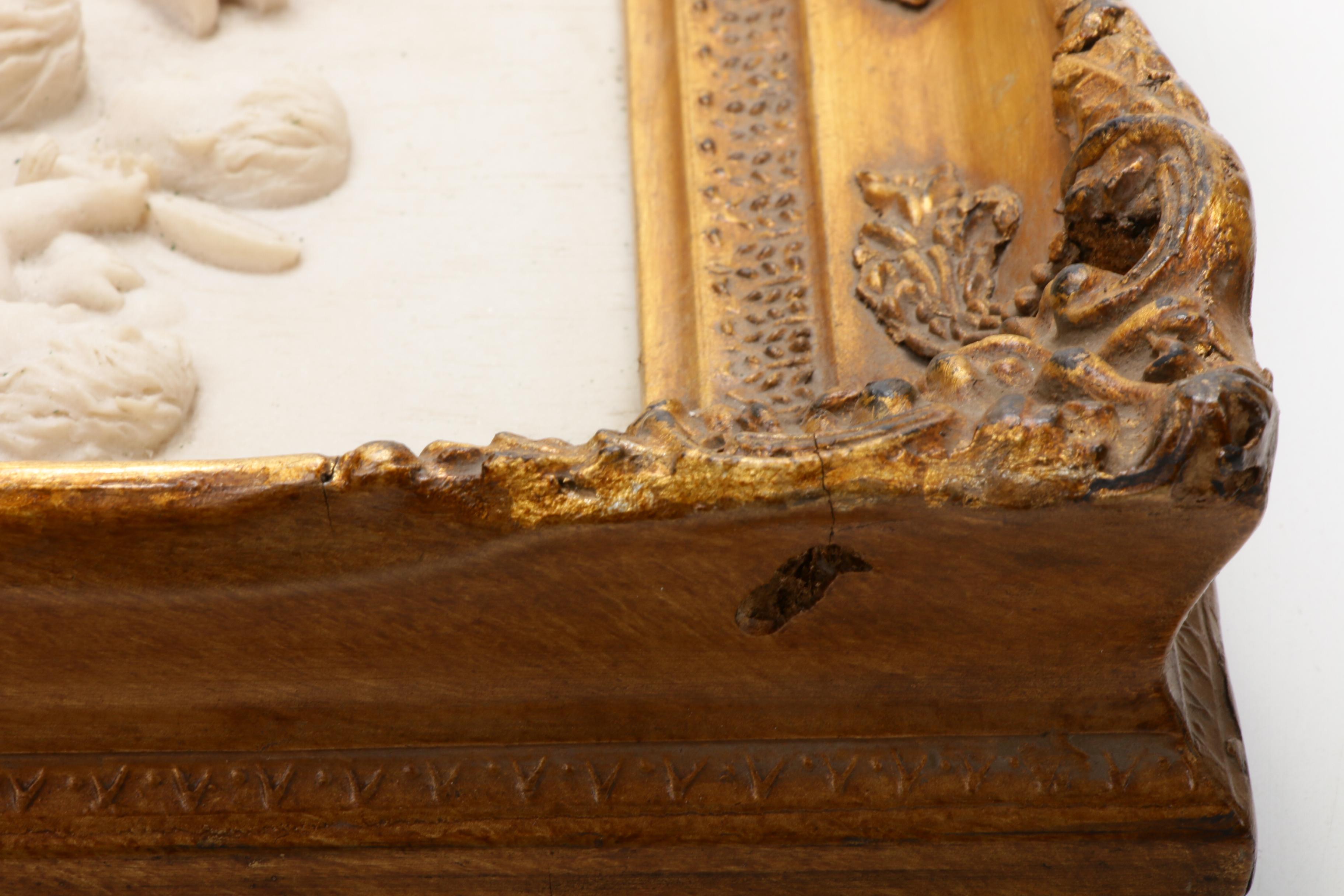 Enrico Braga Italian Marble Cherub Wall Plaque, Late 19th/Early 20th Century