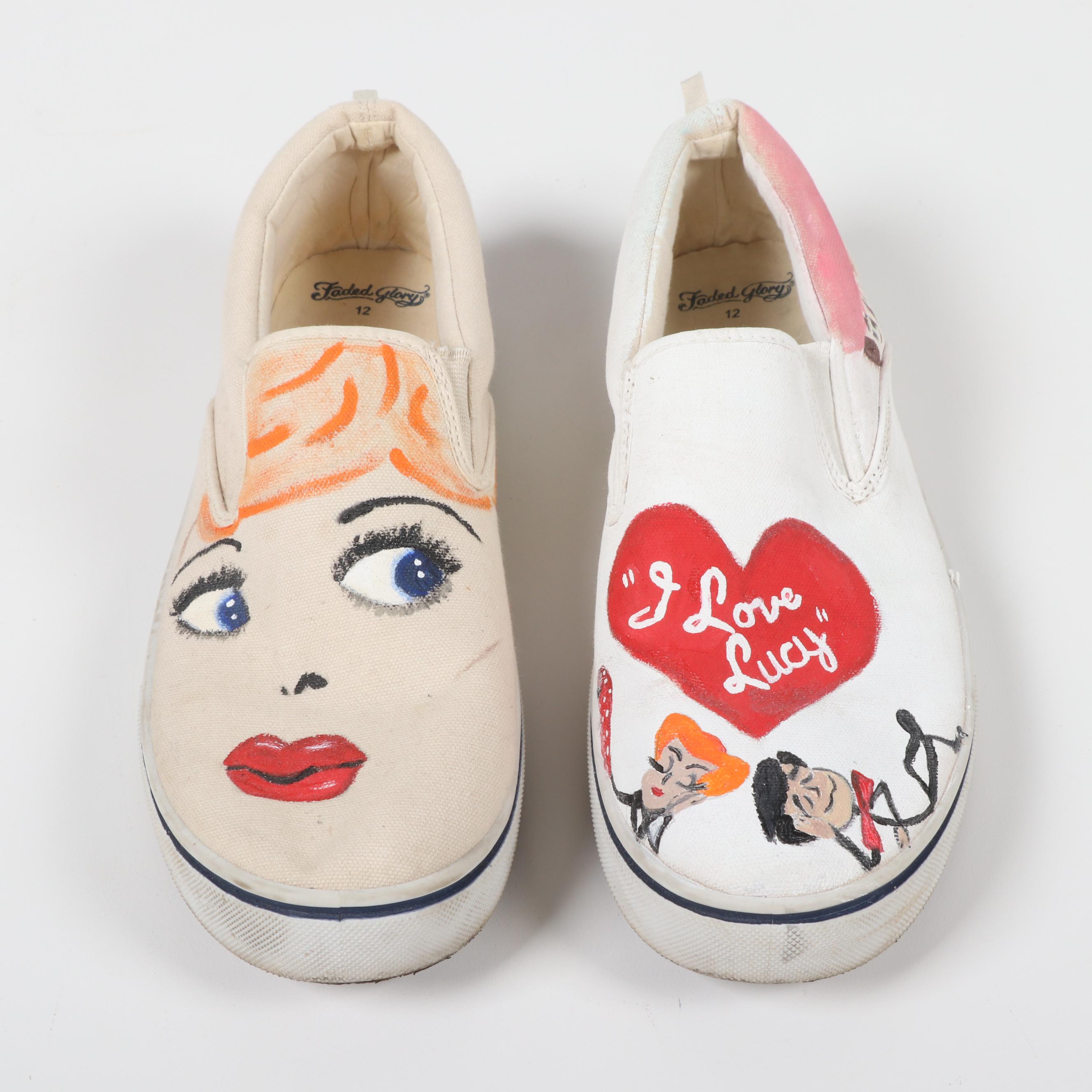 "I Love Lucy" Hand-Painted Canvas Shoes